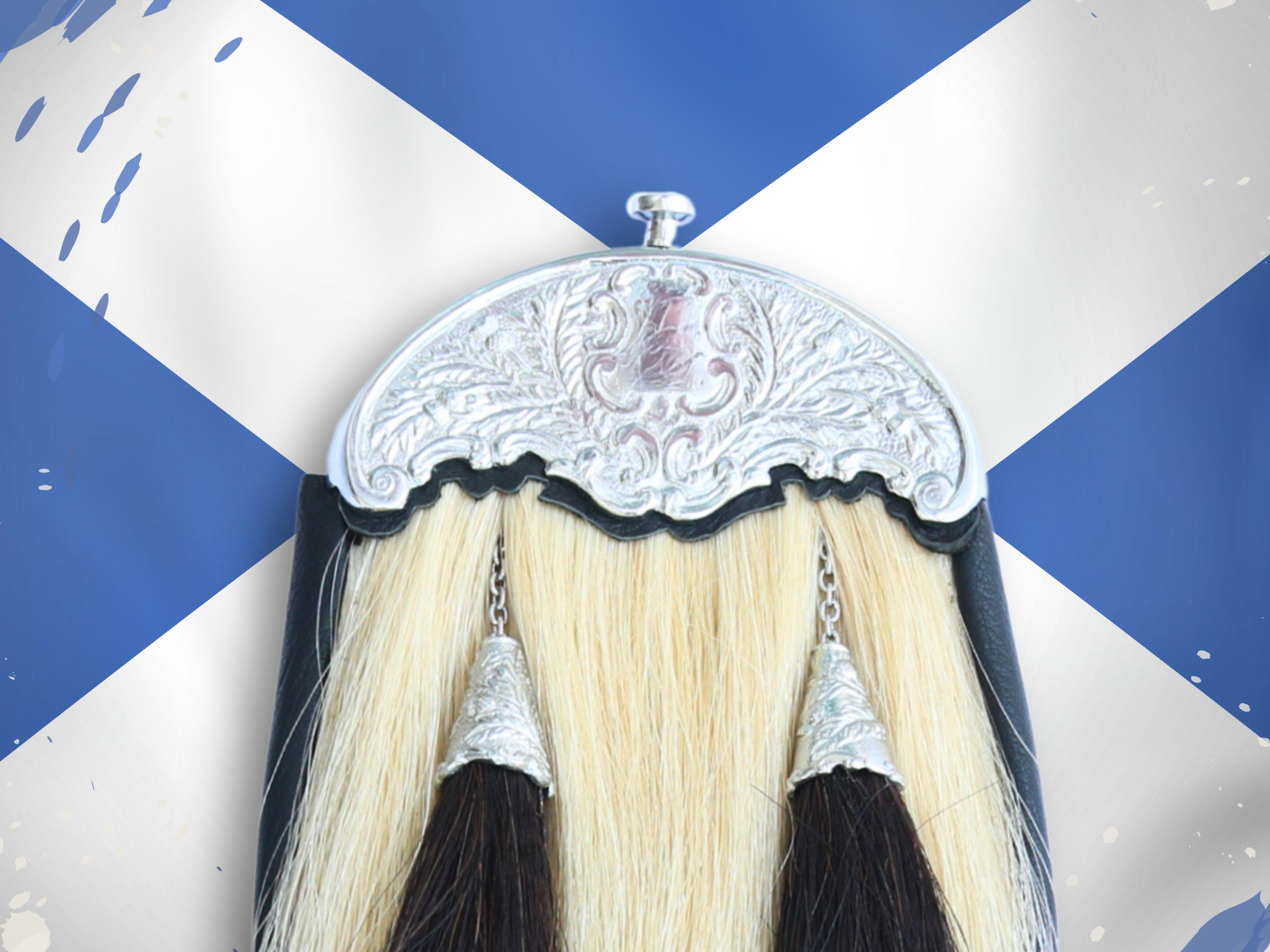 Horse Hair Sporran: Traditional Kilt Accessory with Pewter Cantle