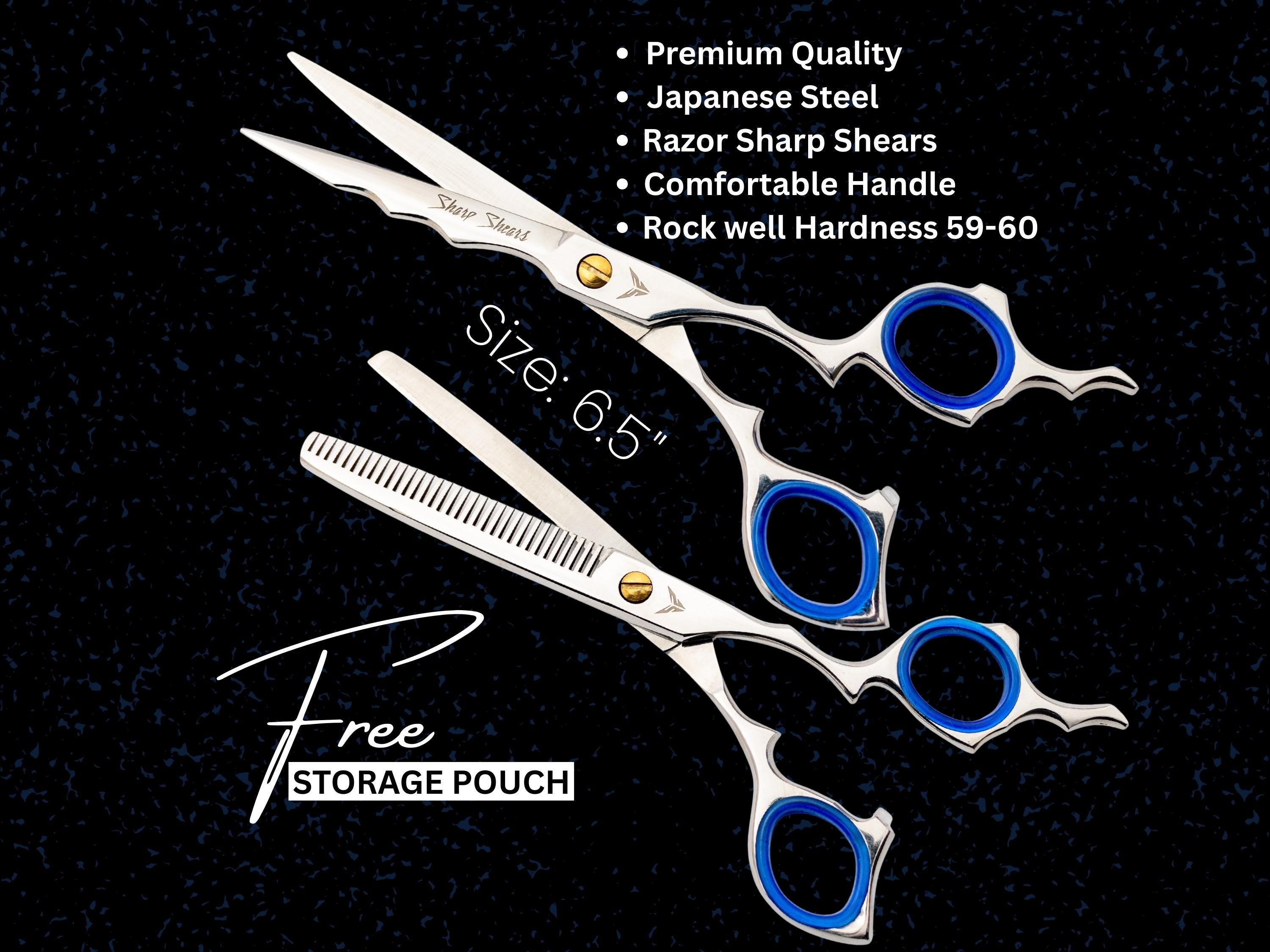 Japanese Steel Barber Scissors & Thinner Set: 6.5" Salon Hair Cutting Tool