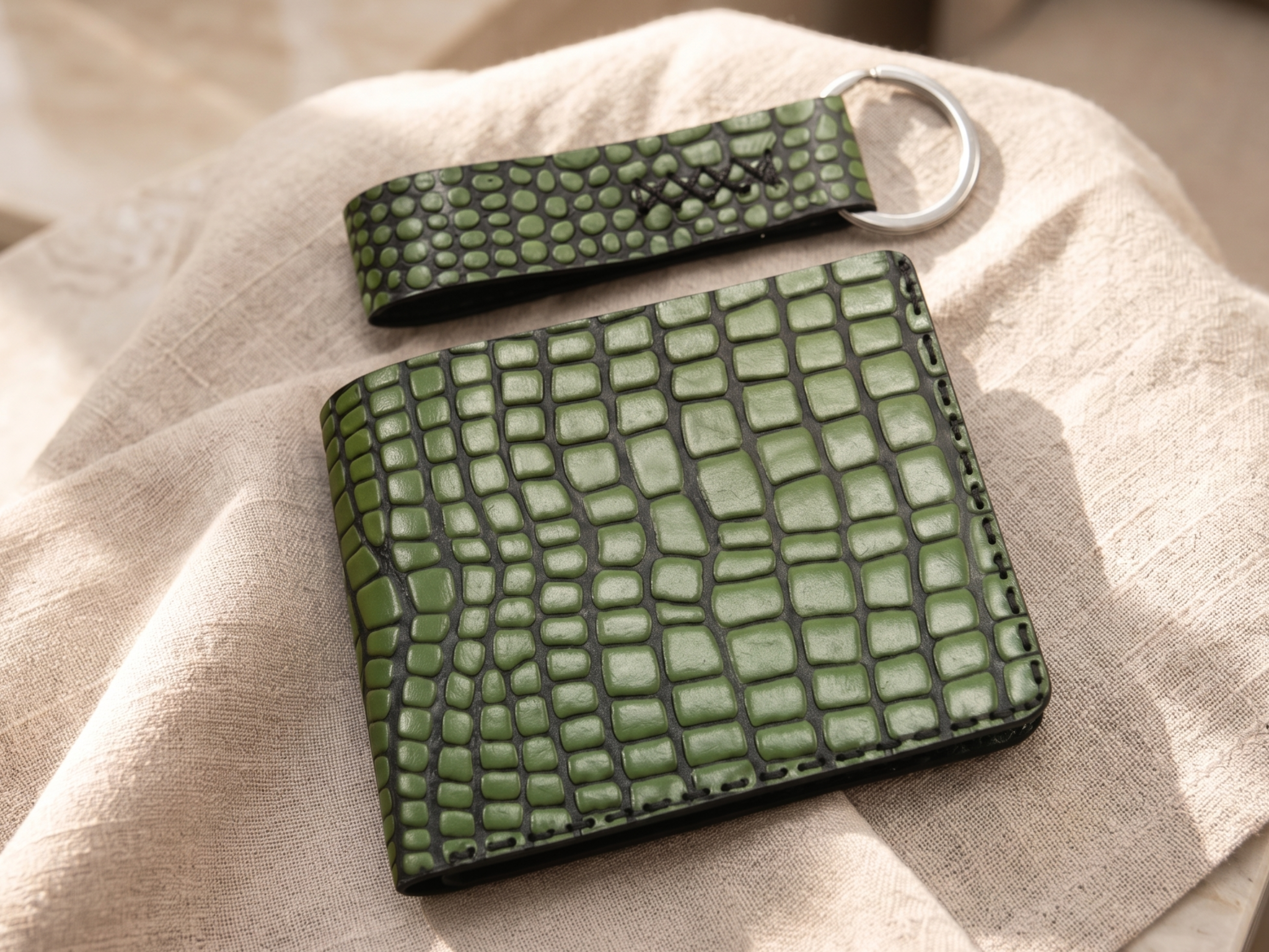 Engraved premium handmade crocodile leather wallets with bifold card holder exotic wallets dad gifts for him