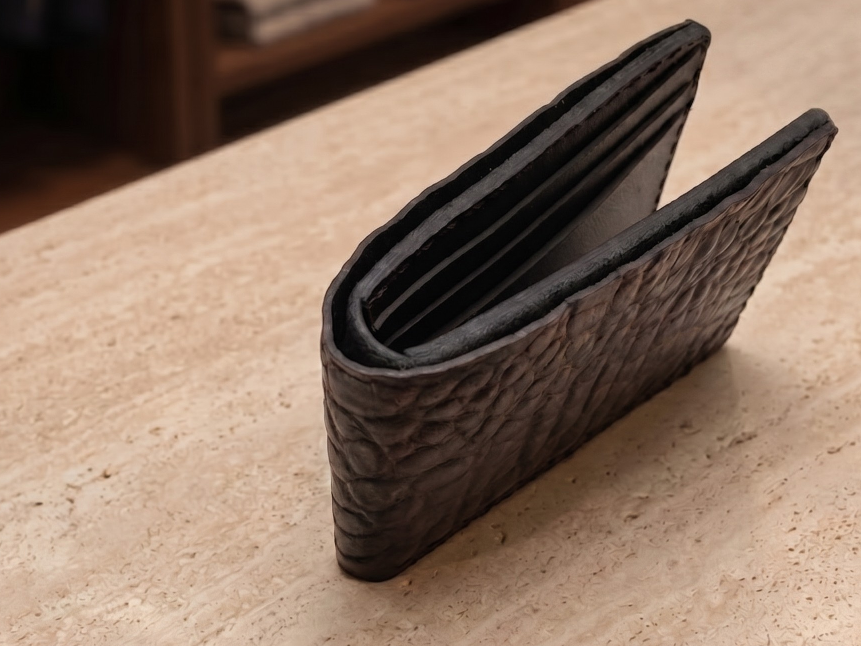 Crocodile Leather Bifold Wallet with key chains handmade wallets slim card holder exotic wallets for men fathers day gifts for him