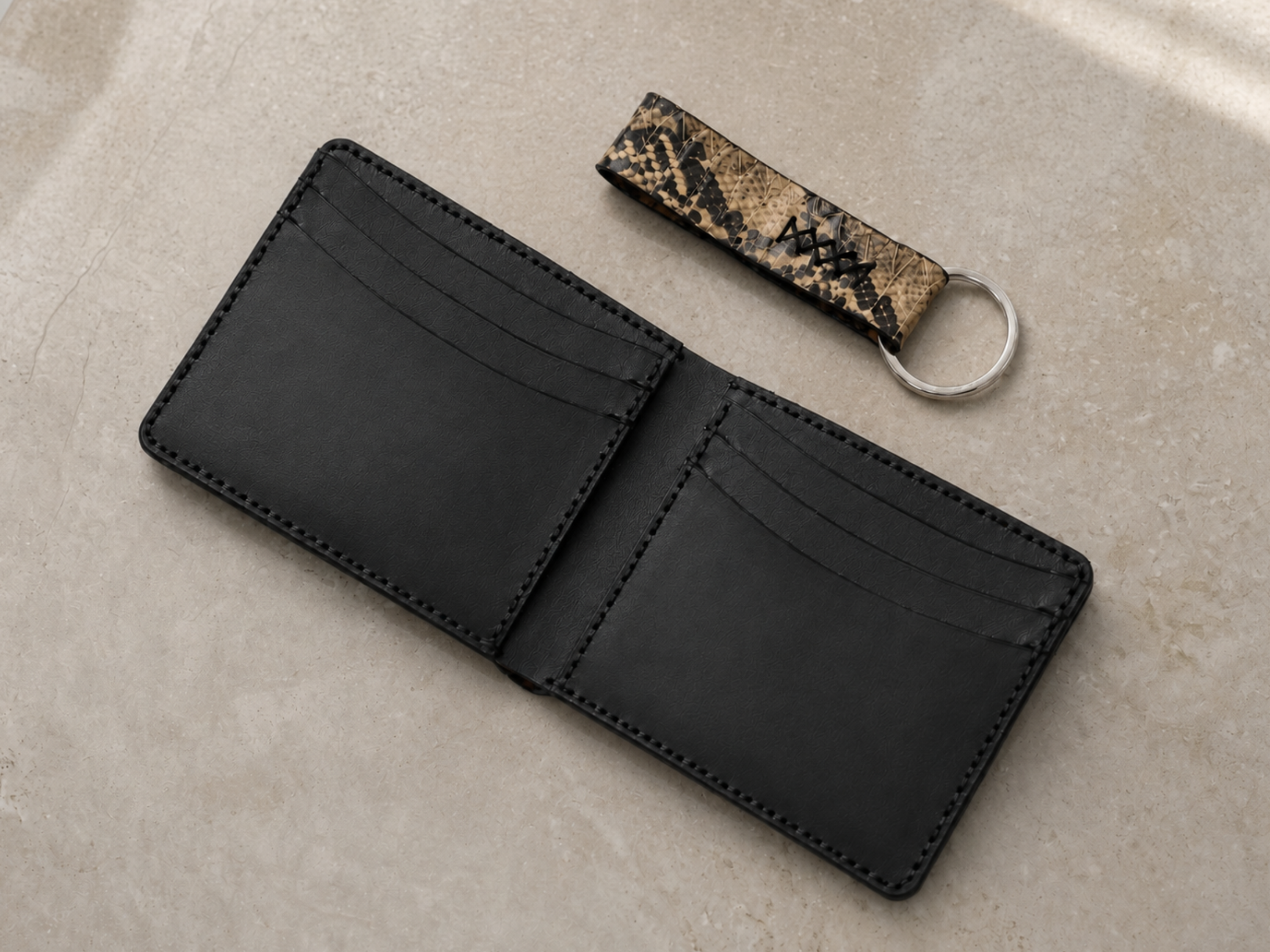 Luxury handmade exotic wallets snake leather wallet for mens best friend gift bifold slim card holder birthday gifts for him