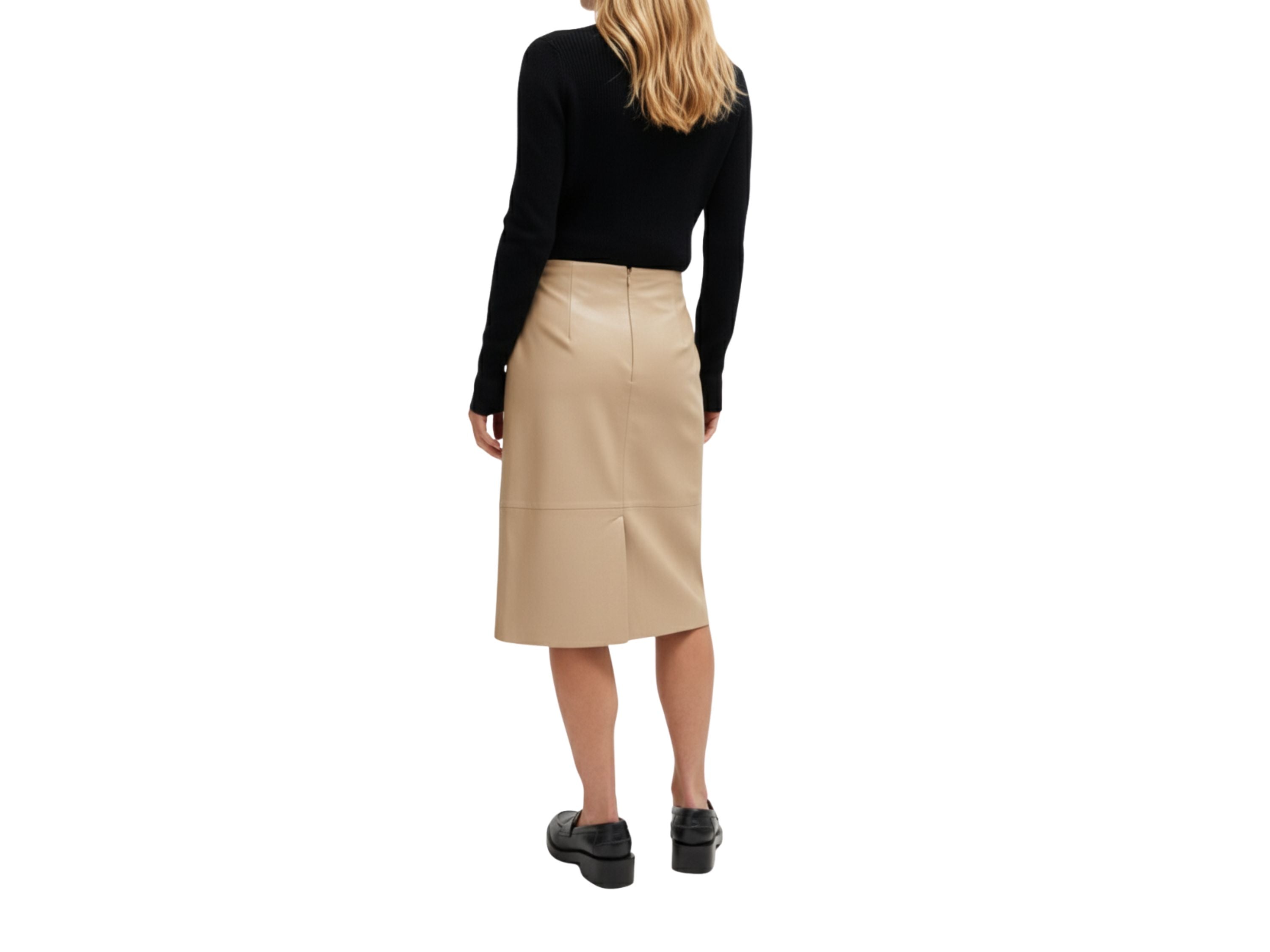 Leather Wrap Skirt Midi style Black, Beige & Burgundy Lamb skin Leather Skirt, Womens Clothing, Christmas Gift luxury corporate gift