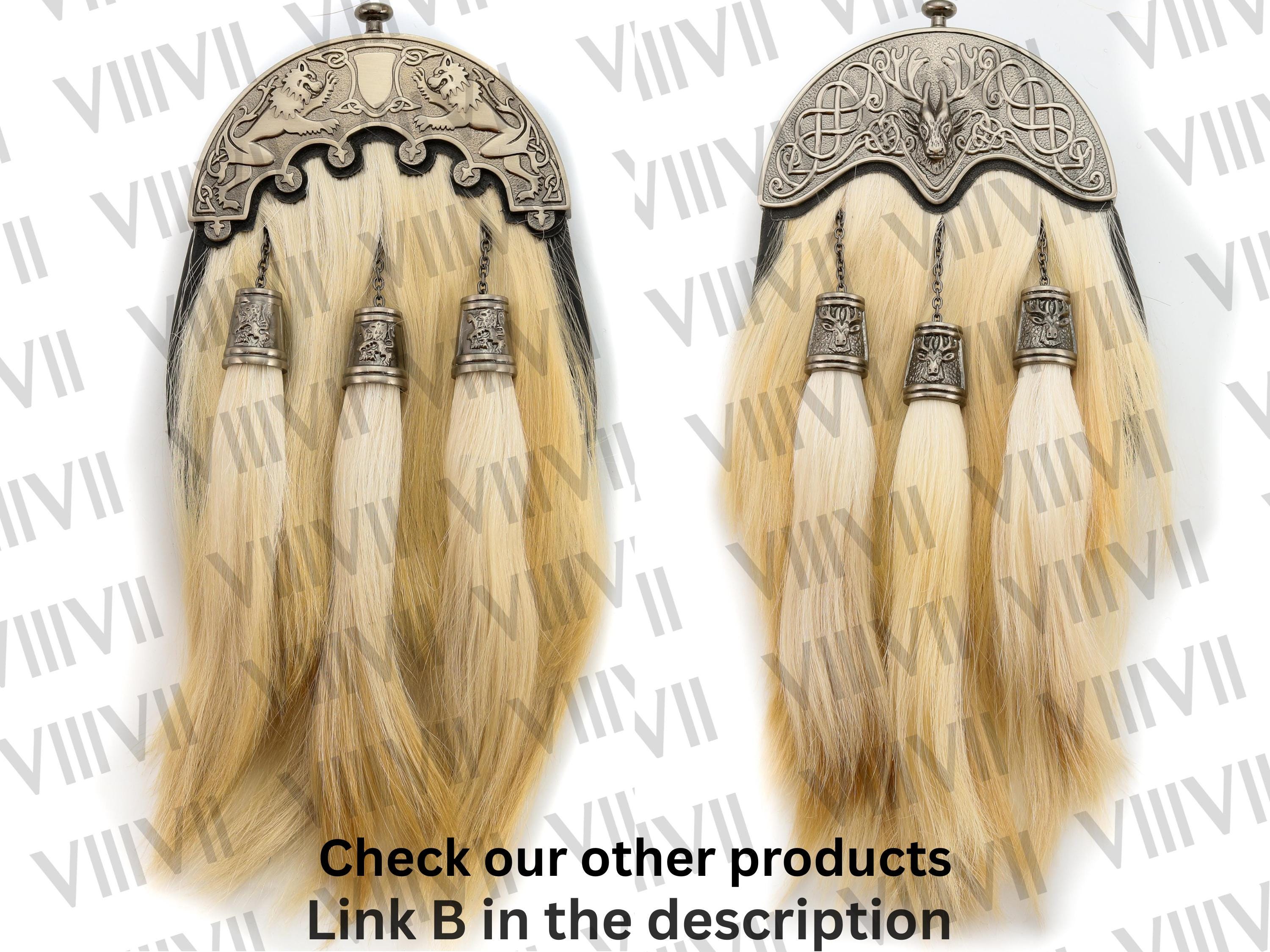 Horse Hair Sporran: Traditional Kilt Accessory with Pewter Cantle