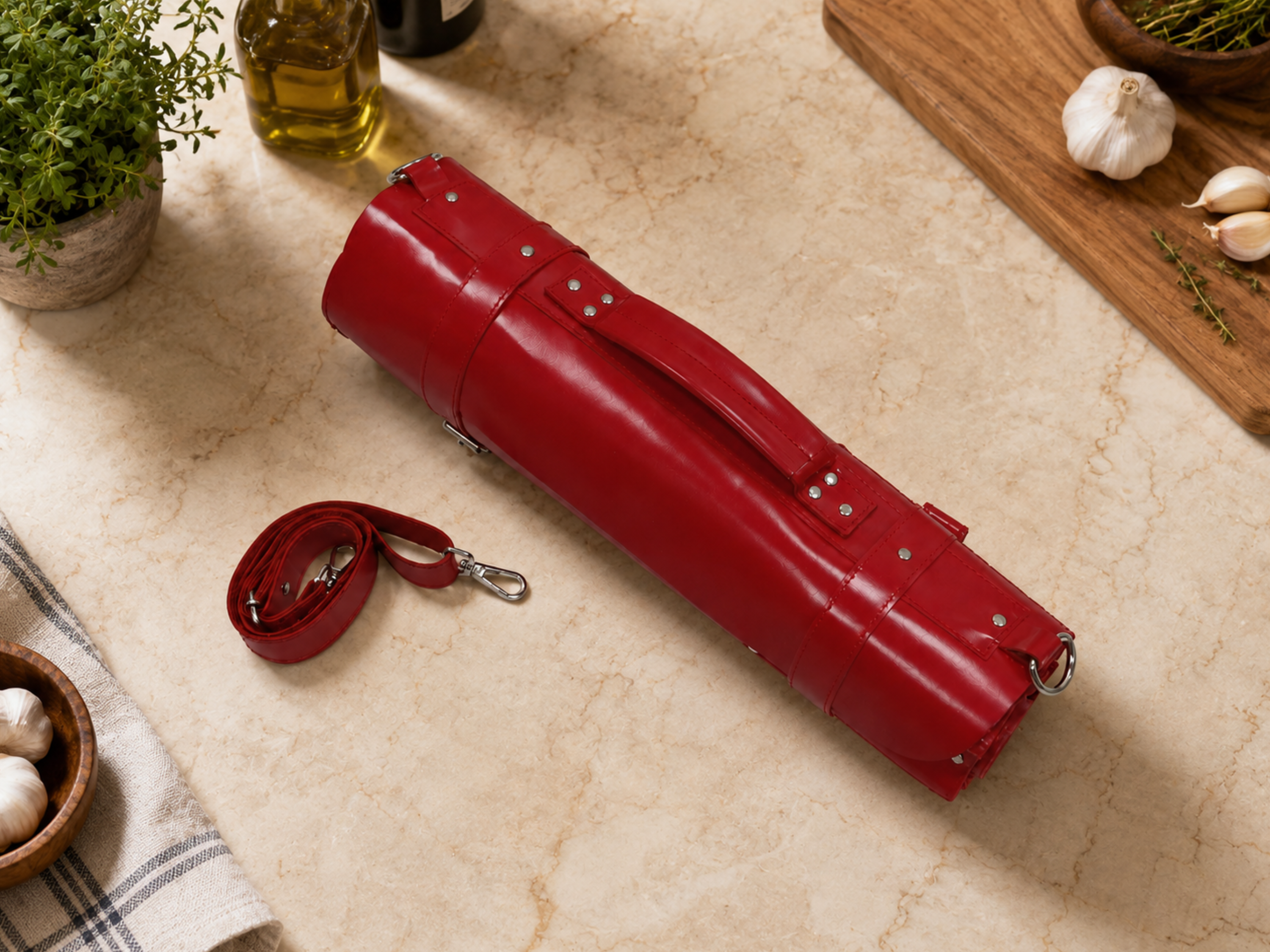 Genuine leather chef knife roll 16 slots of portable kitchen organizer knife travel and storage bag graduation gift gifts for him