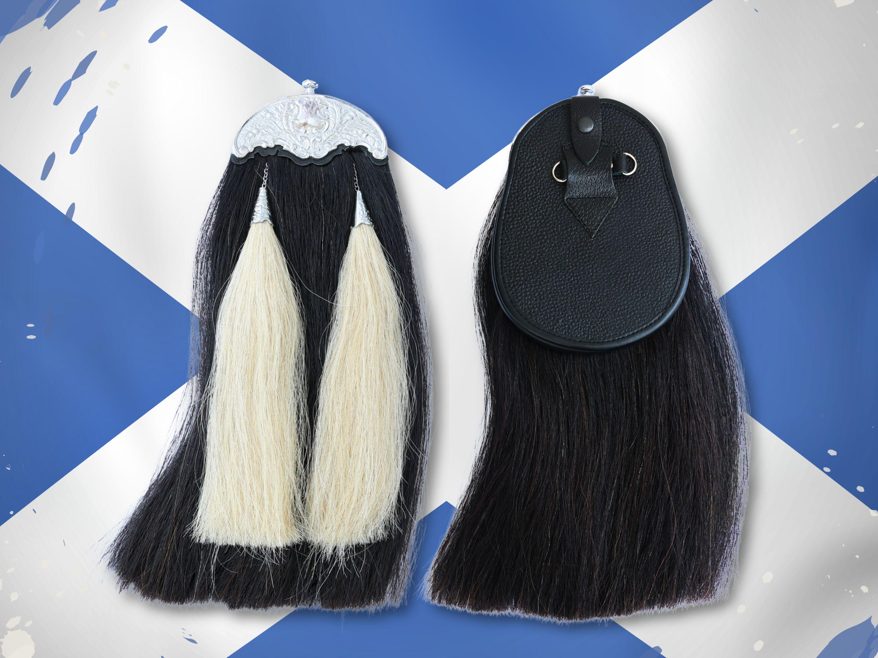 Horse Hair Sporran: Traditional Kilt Accessory with Pewter Cantle