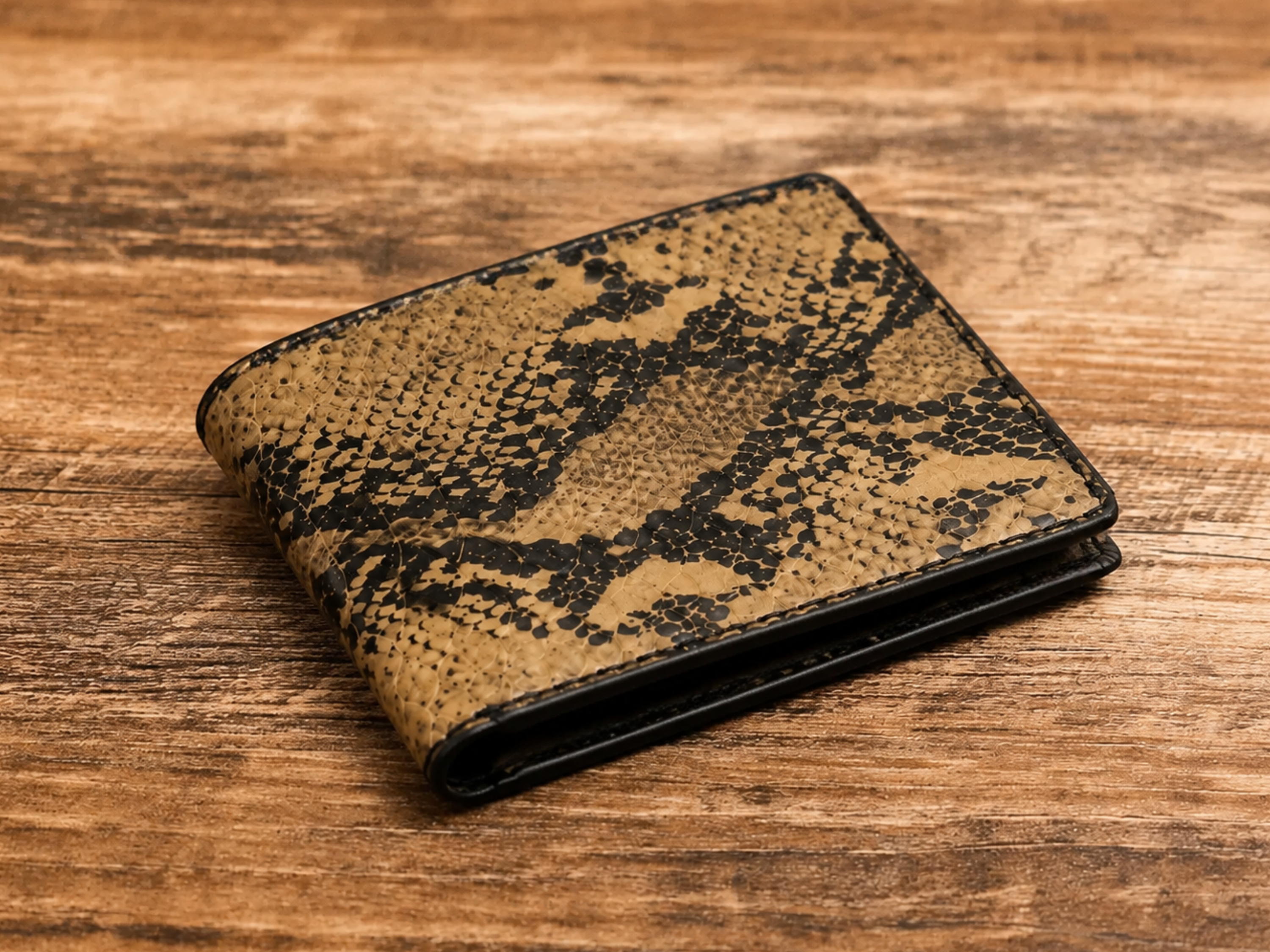 Luxury handmade exotic wallets snake leather wallet for mens best friend gift bifold slim card holder birthday gifts for him