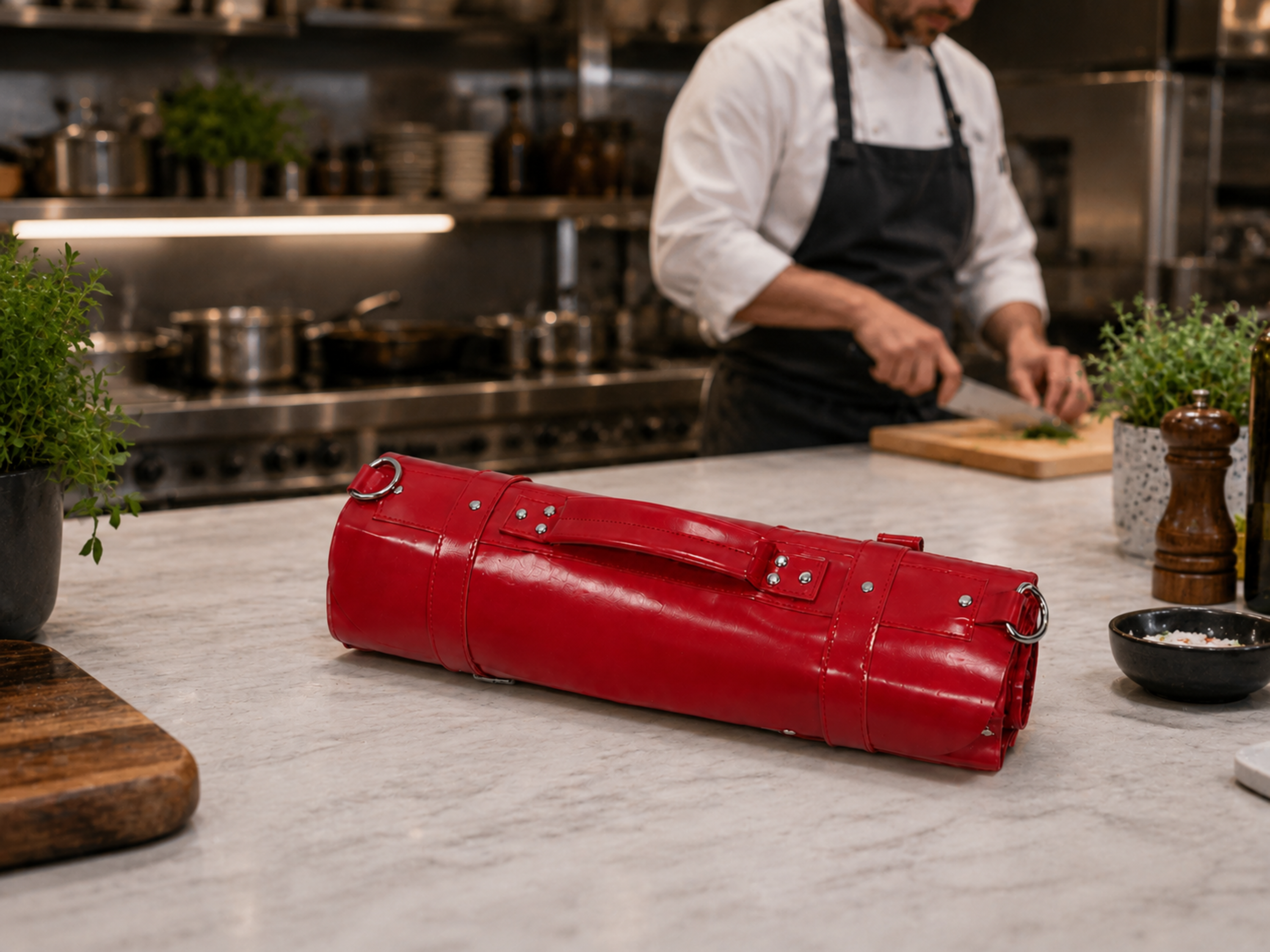 Genuine leather chef knife roll 16 slots of portable kitchen organizer knife travel and storage bag graduation gift gifts for him