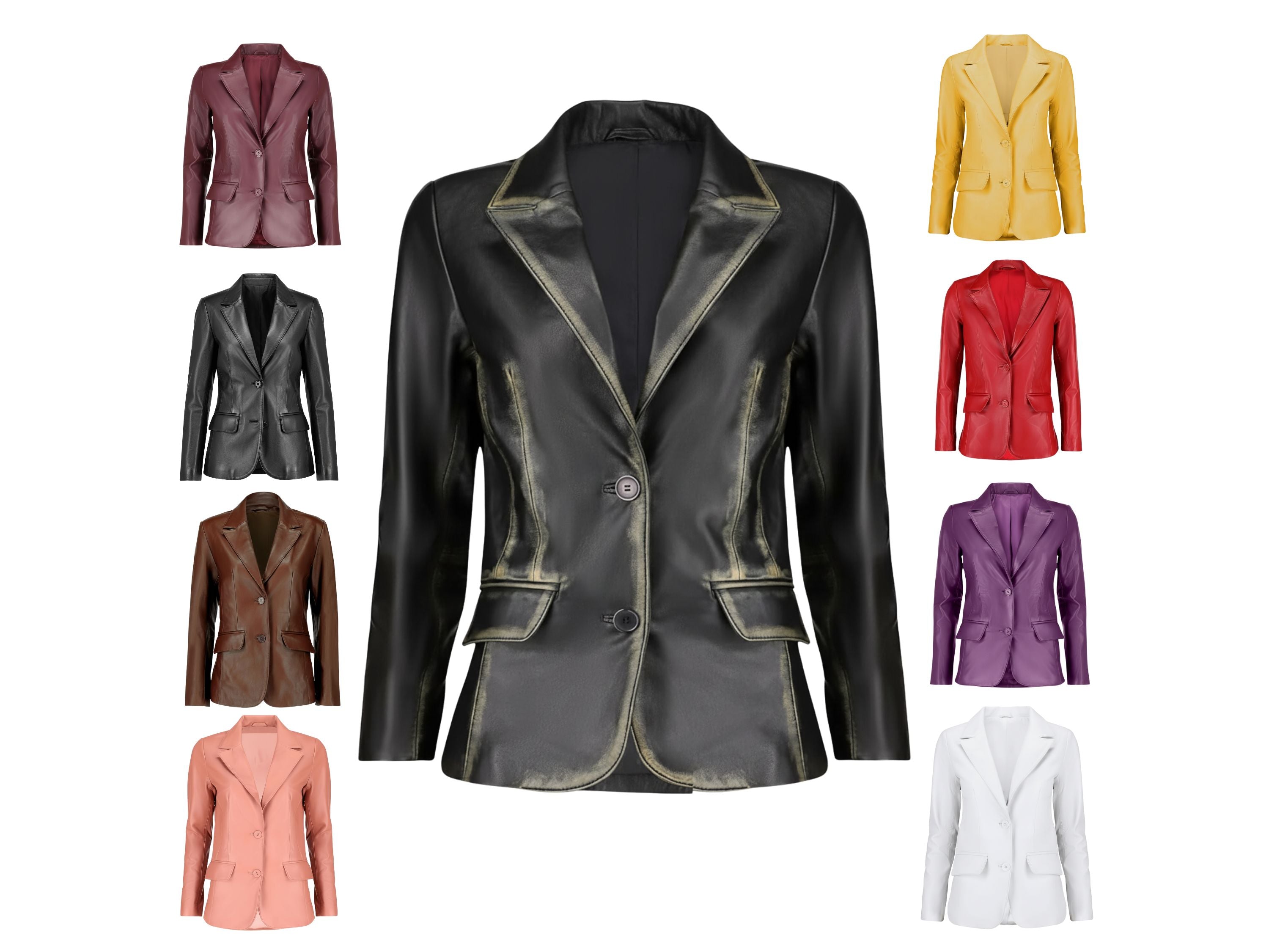 Leather Blazer for Women’s Fall Style – Genuine Soft Lambskin Long Sleeve Suit Blazer | Luxury Corporate Gift | Boss Lady Gift | 87Groups