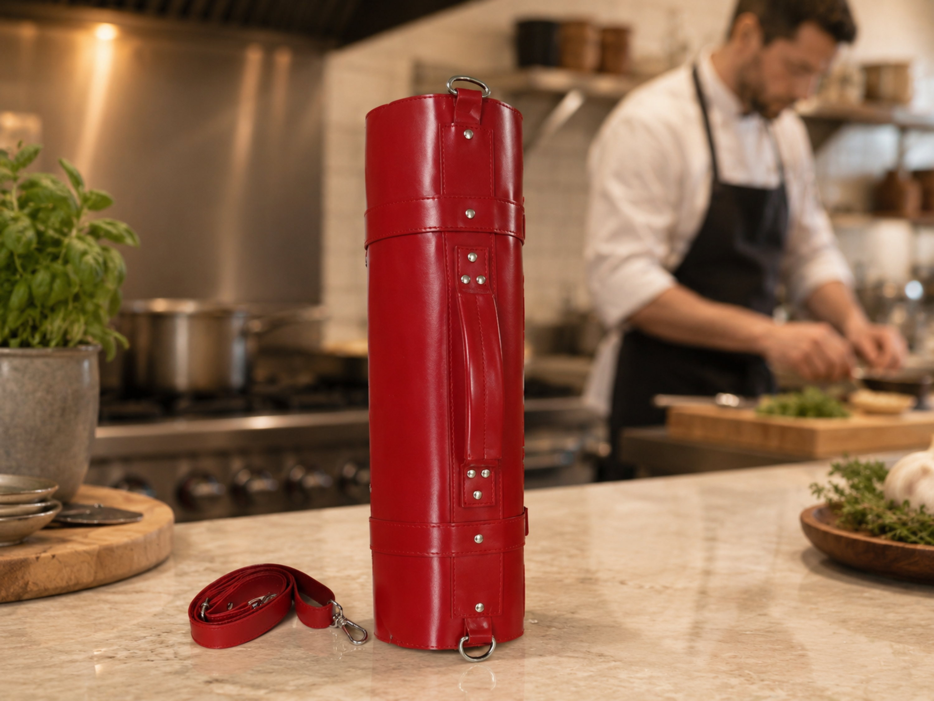 Genuine leather chef knife roll 16 slots of portable kitchen organizer knife travel and storage bag graduation gift gifts for him