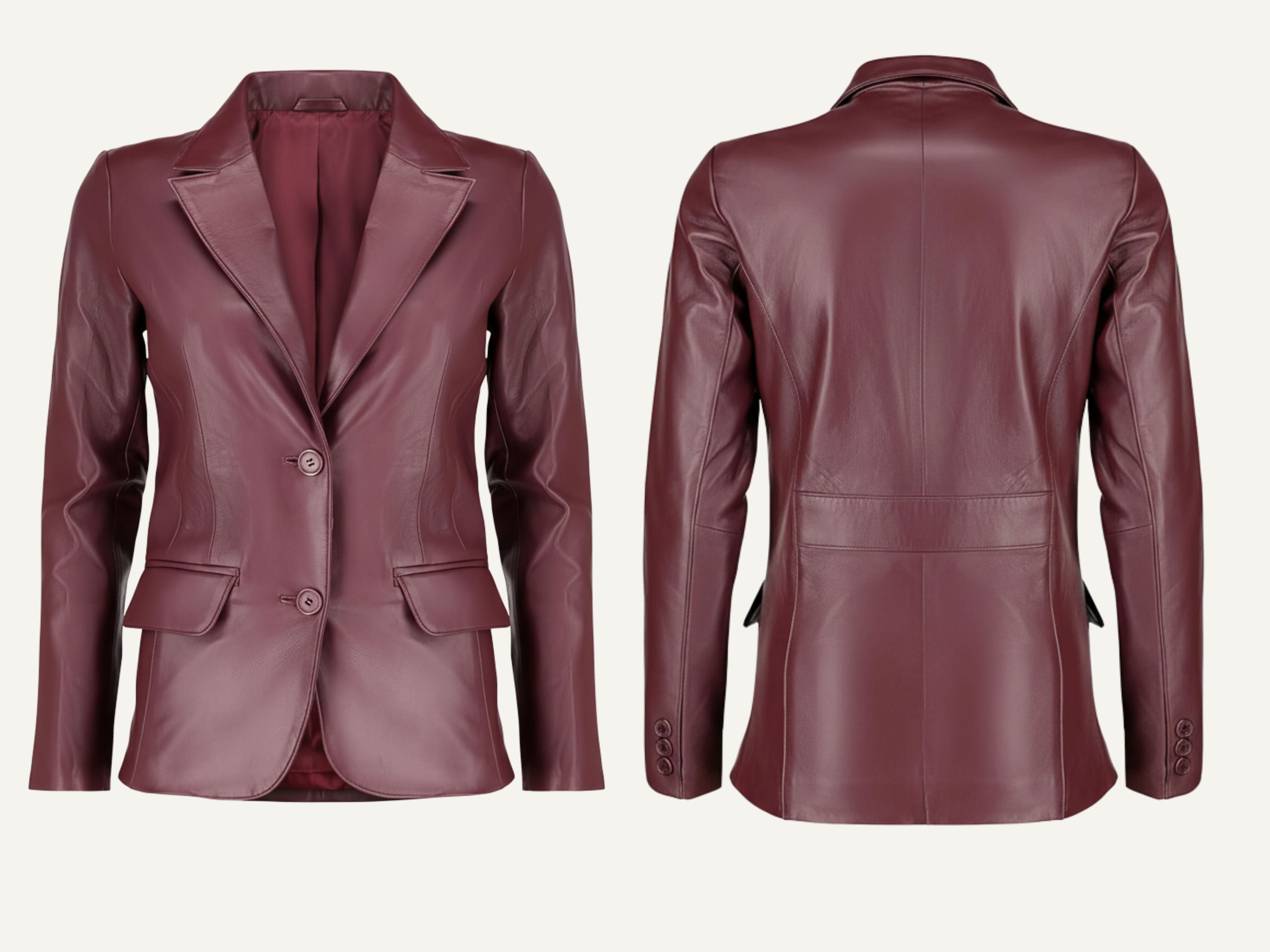 Leather Blazer for Women’s Fall Style – Genuine Soft Lambskin Long Sleeve Suit Blazer | Luxury Corporate Gift | Boss Lady Gift | 87Groups