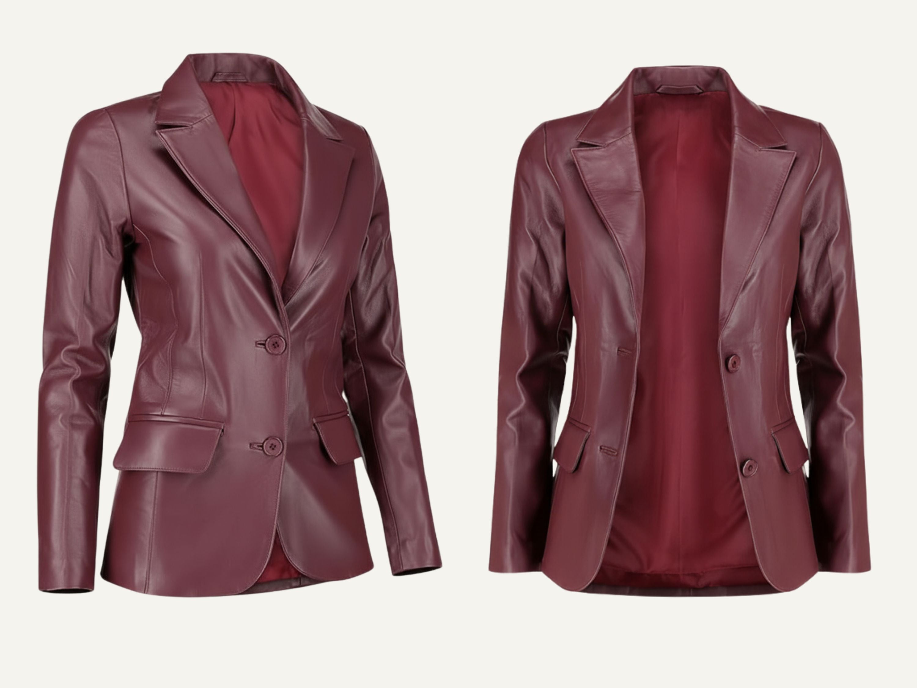 Leather Blazer for Women’s Fall Style – Genuine Soft Lambskin Long Sleeve Suit Blazer | Luxury Corporate Gift | Boss Lady Gift | 87Groups