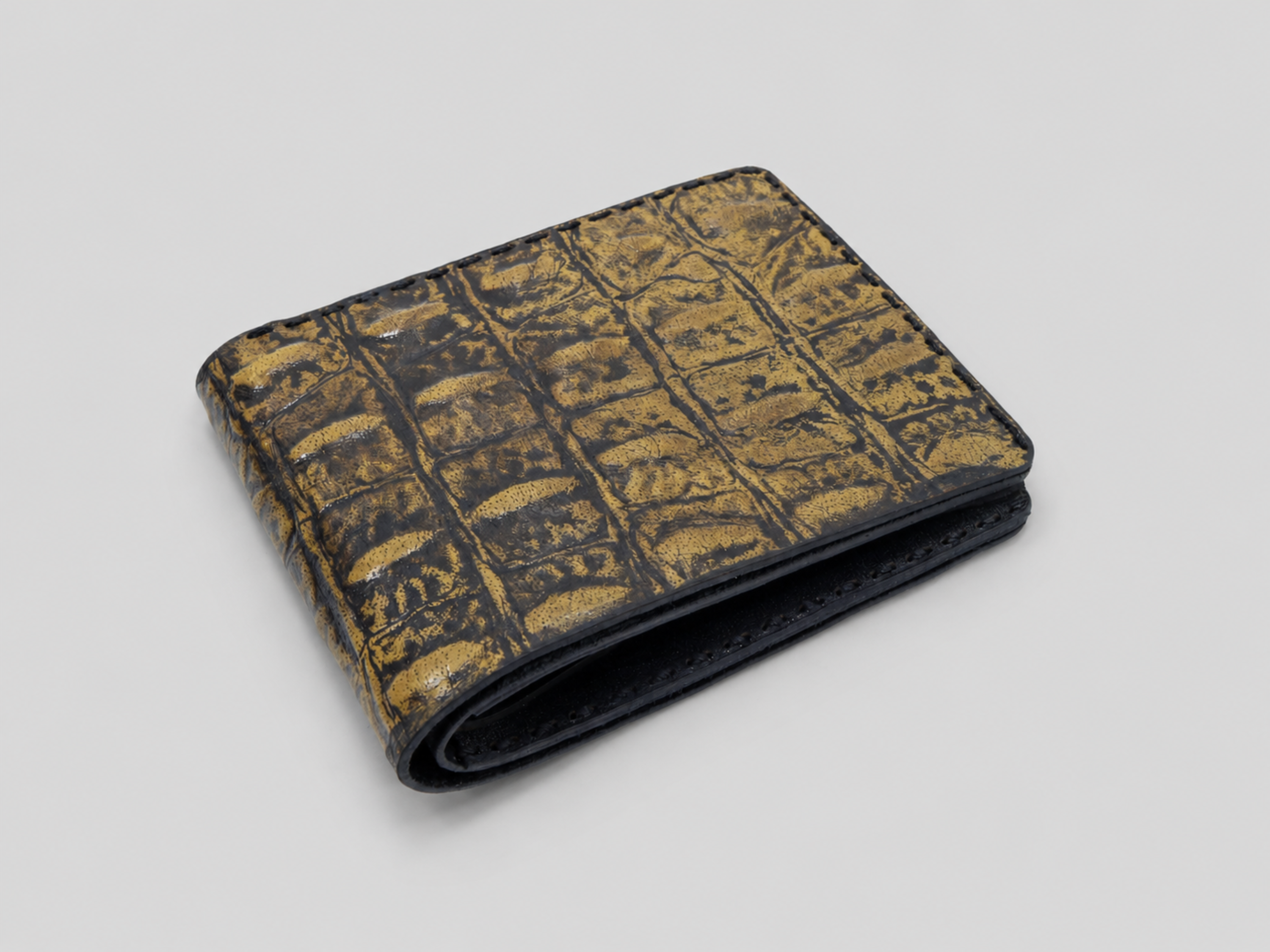 Custom handmade crocodile leather wallet for men husband gift bifold slim card holder exotic wallets anniversary gifts for him