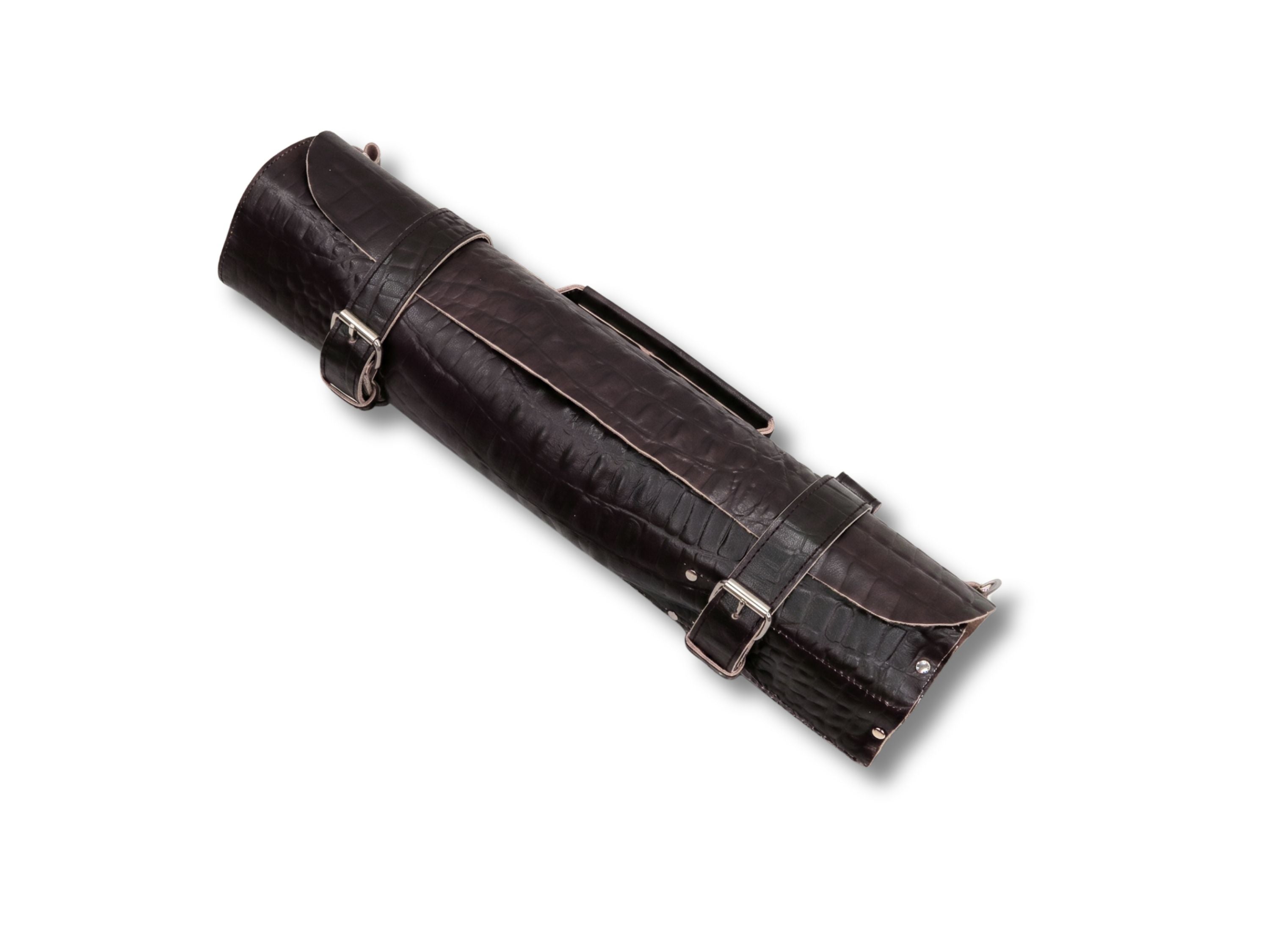 Crocodile real leather knife roll 16 slots of portable cutlery knives bag roll with long stripes kitchen accessories graduation gifts