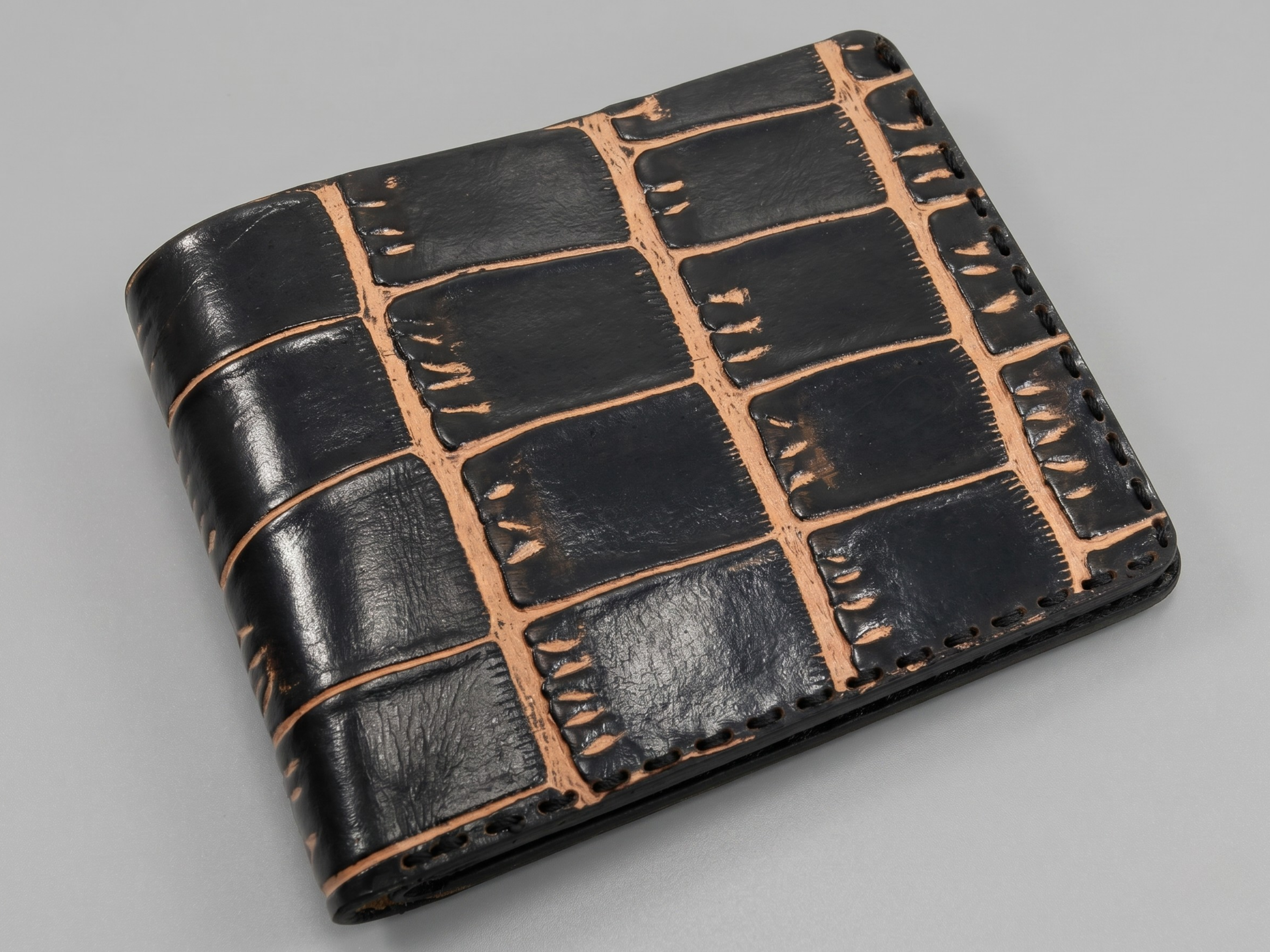 Handmade crocodile Leather Bifold Wallet for men's bifold slim card holder with money clips exotic wallets fathers day gifts for him