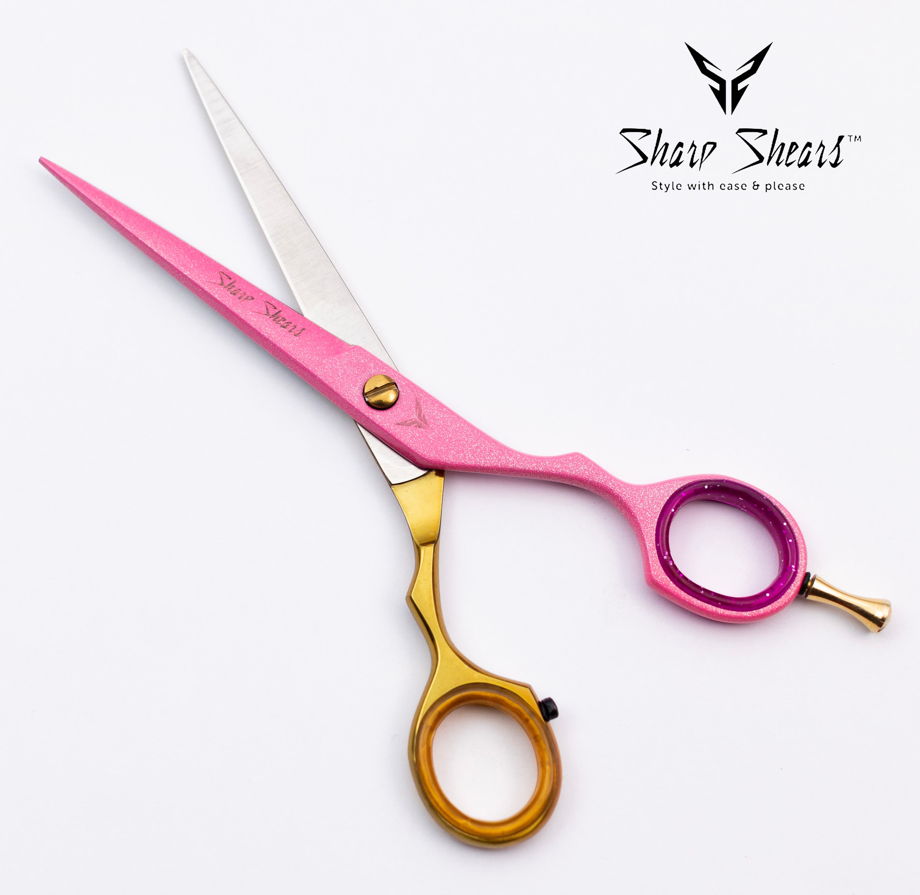 Hairdressing Shears – Professional Hair Cutting Scissors, Barber Shears, Scissors & Hairdresser Tools 6.5" Pink and Gold Hair Scissors