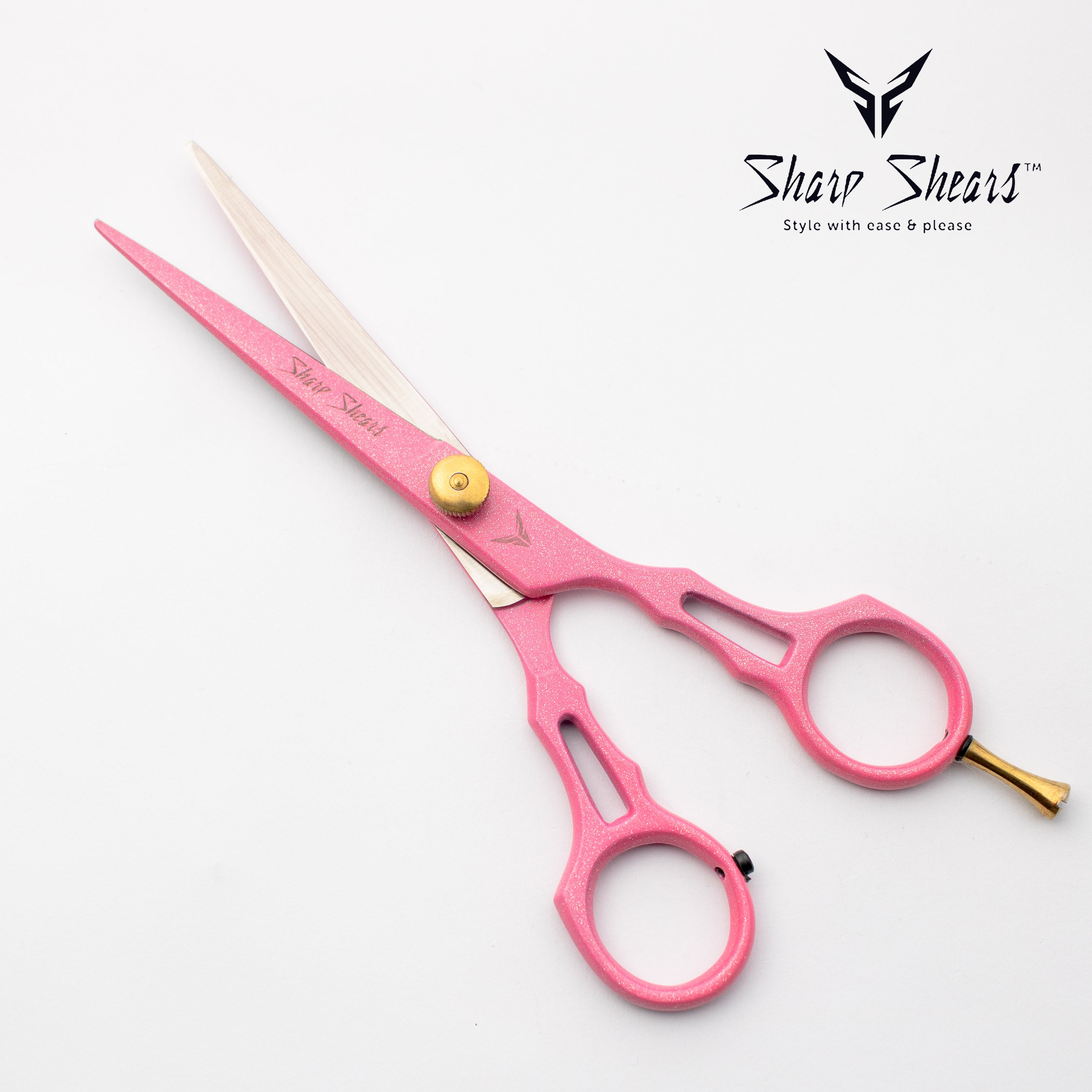Hairdressing Scissors 6.5" Pink – Professional Japanese Steel Hair Cutting Shears for Stylists & Barbers with Storage Pouch