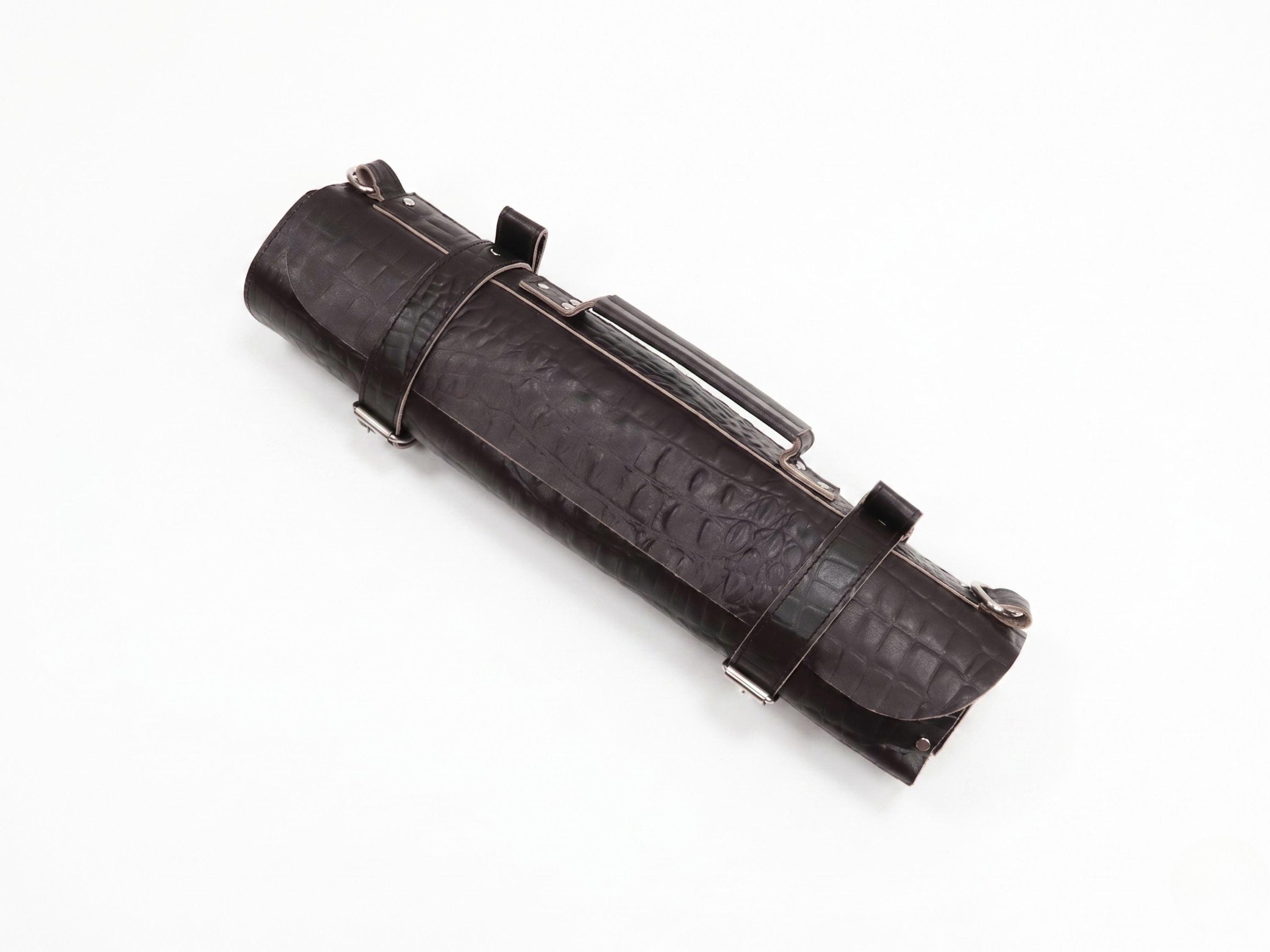 Crocodile real leather knife roll 16 slots of portable cutlery knives bag roll with long stripes kitchen accessories graduation gifts