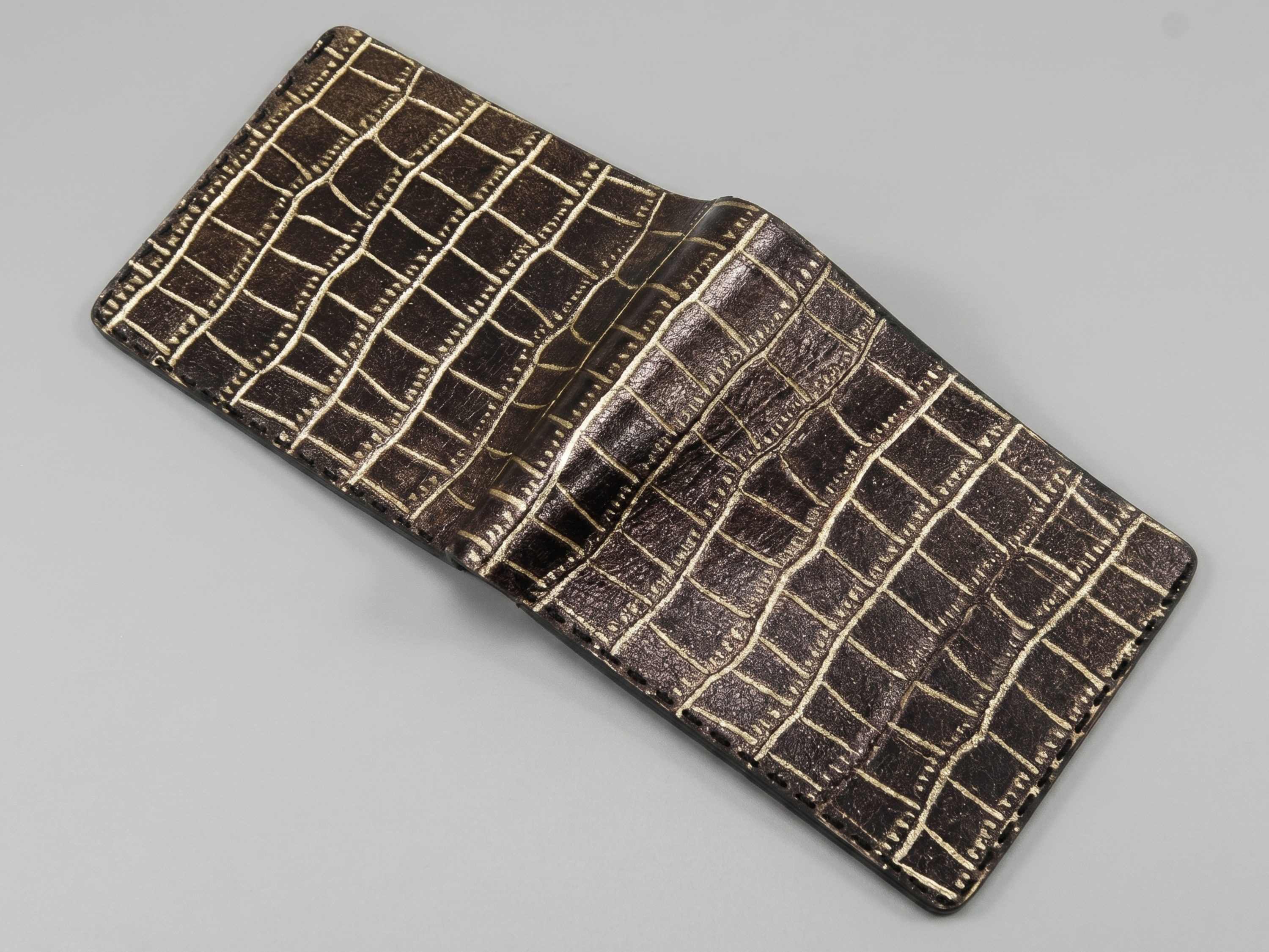 Exotic handmade crocodile leather wallets for men's bifold slim card holder with money clips engraved wallets birthday gifts for him