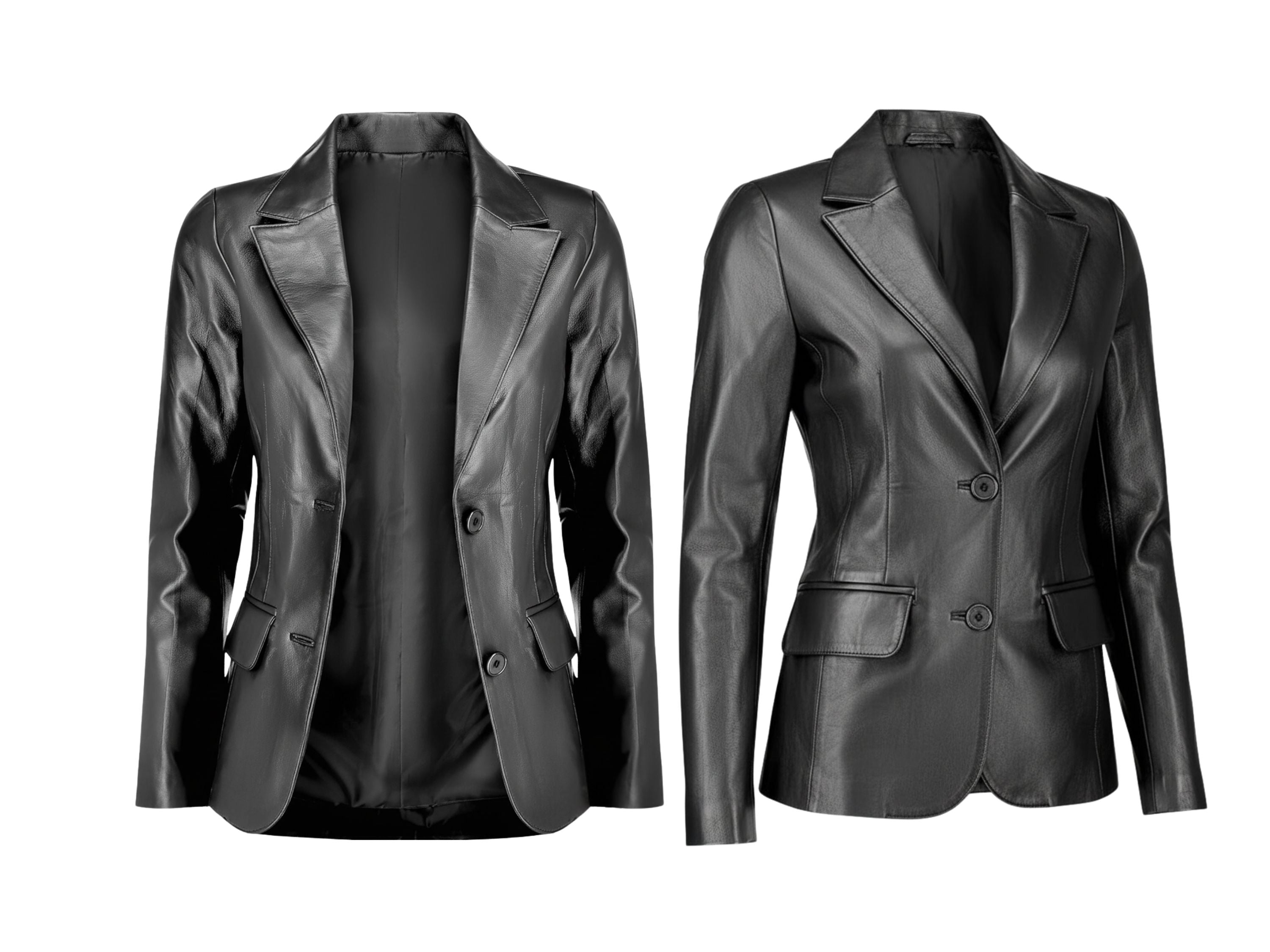 Leather Blazer for Women’s Fall Style – Genuine Soft Lambskin Long Sleeve Suit Blazer | Luxury Corporate Gift | Boss Lady Gift | 87Groups