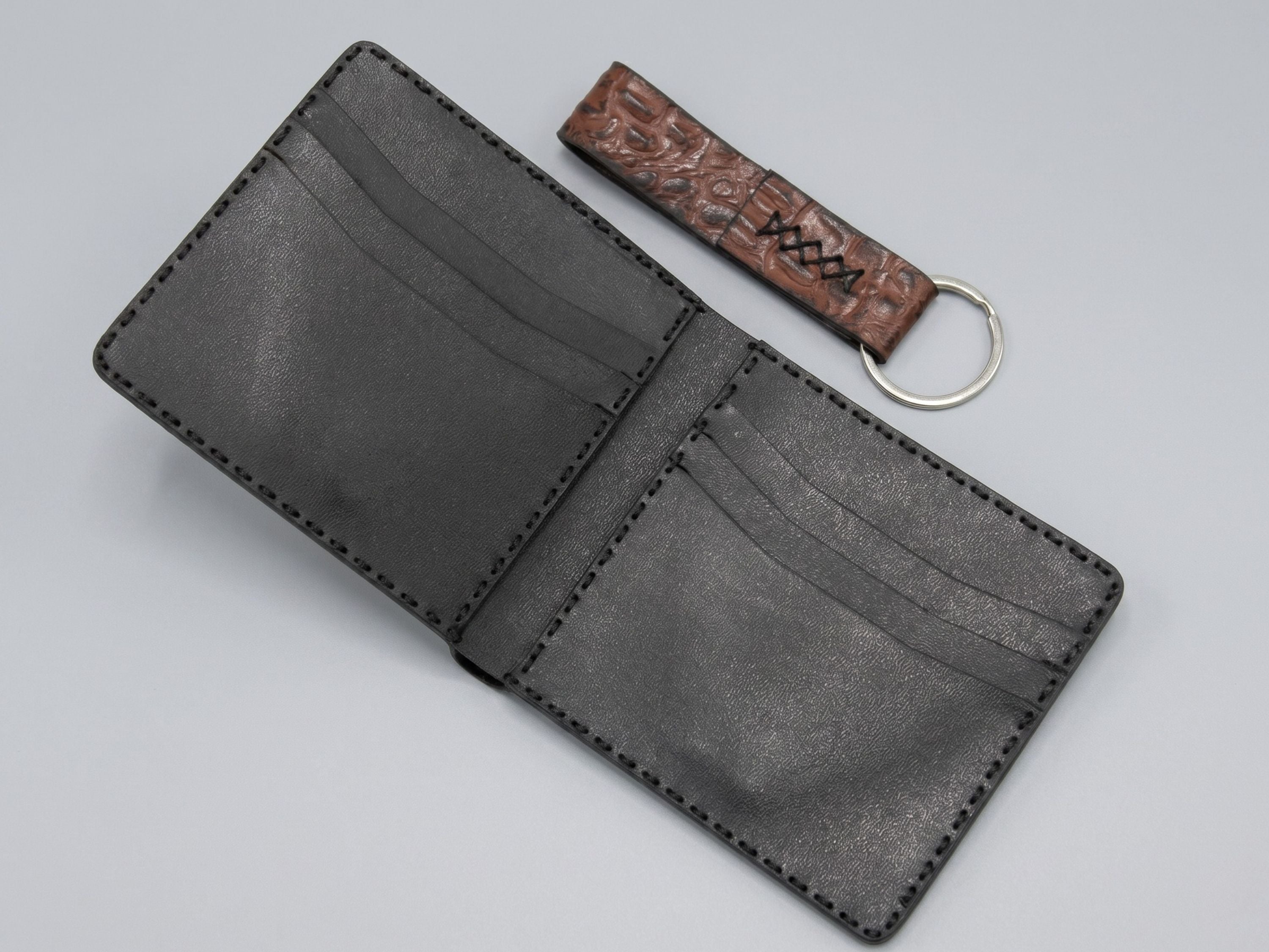 Engraved handmade crocodile leather wallet for men's teachers gift bifold slim card holder engraved wallets gifts for him