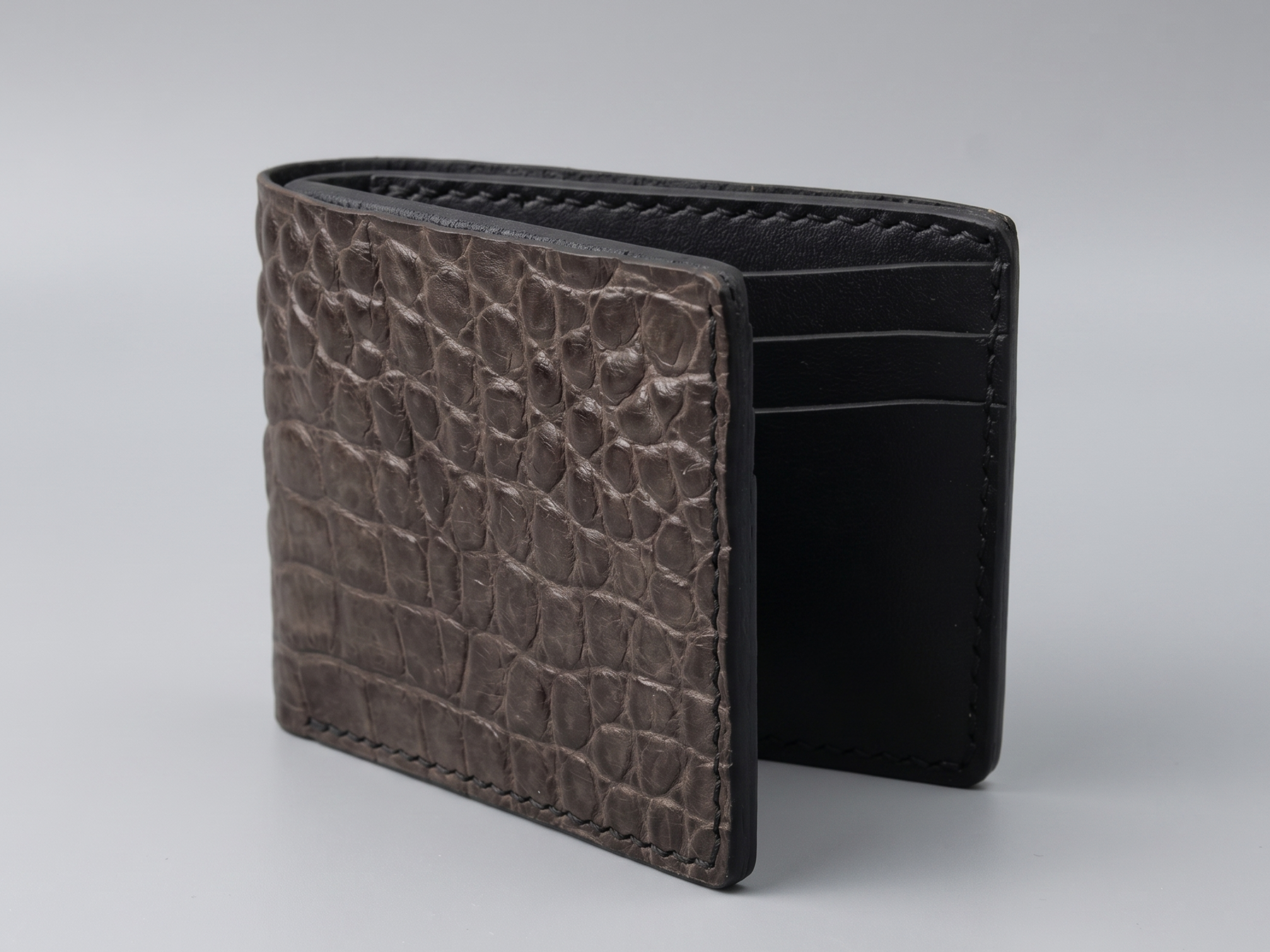 Crocodile Leather Bifold Wallet with key chains handmade wallets slim card holder exotic wallets for men fathers day gifts for him