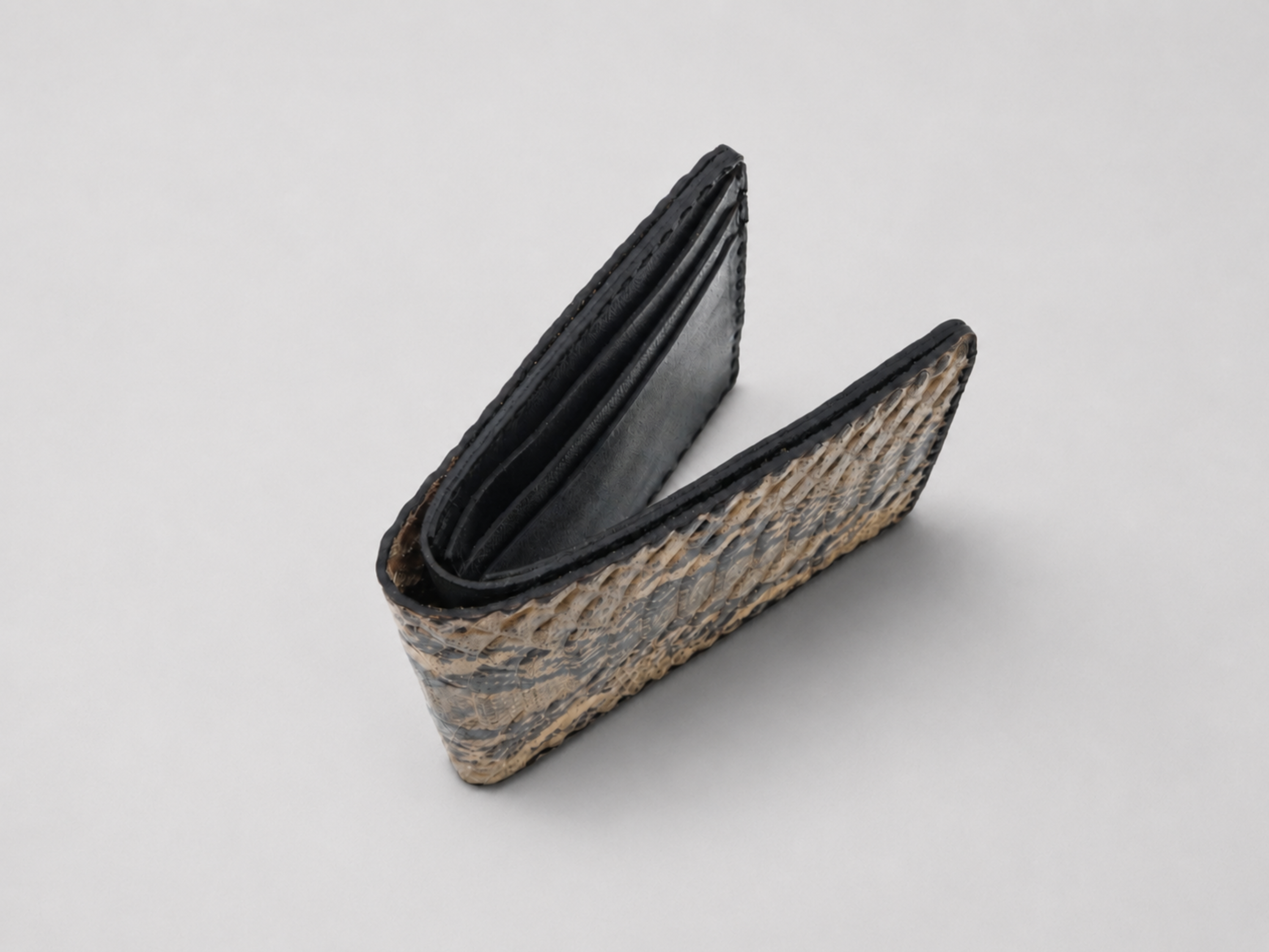 Luxury handmade exotic wallets snake leather wallet for mens best friend gift bifold slim card holder birthday gifts for him
