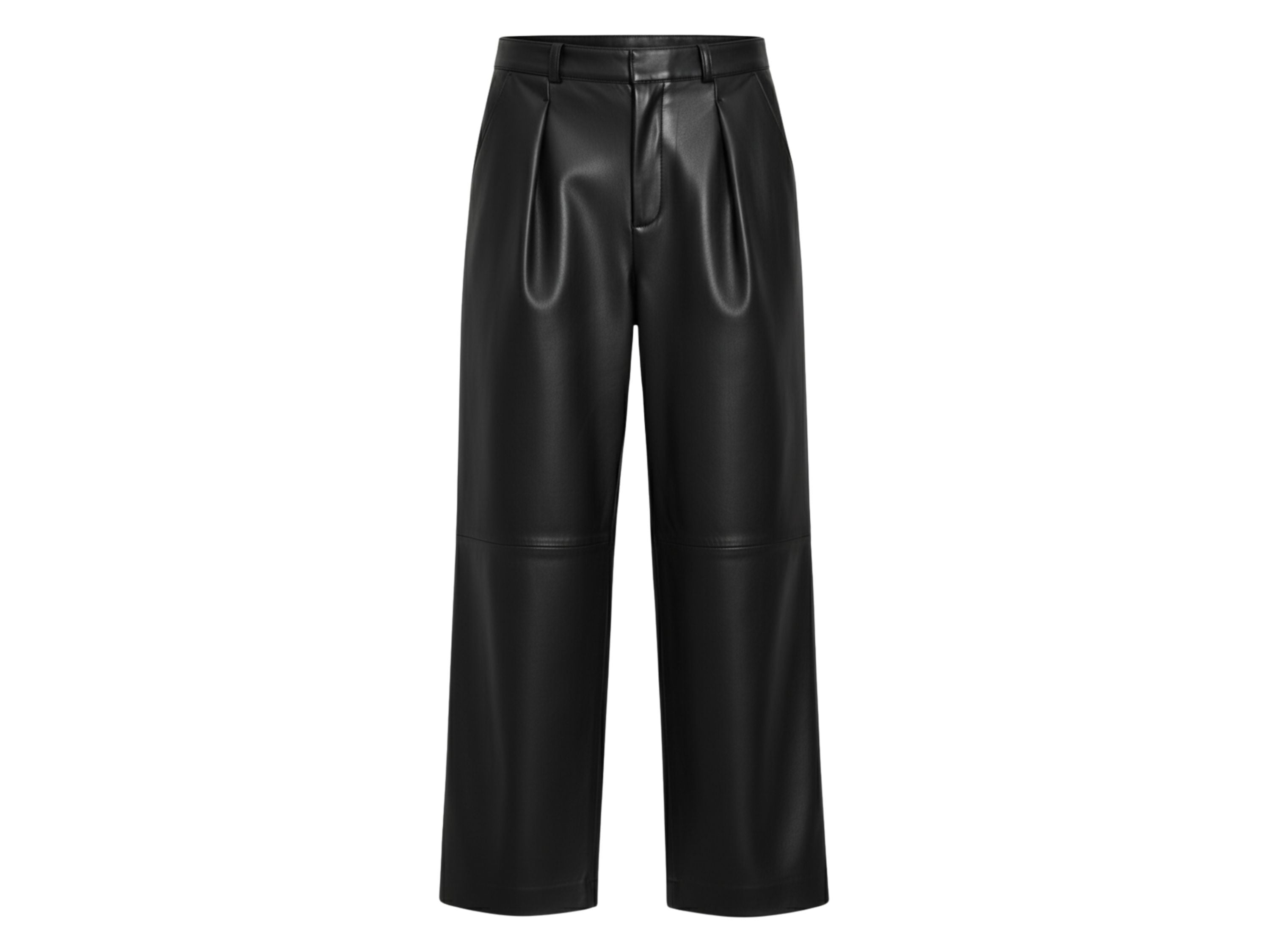 Pleated Leather Pants Luxury Wide Leg Lambskin Trousers | Unique Women’s Style Fall Style Gift Modern Leather Gift for Her