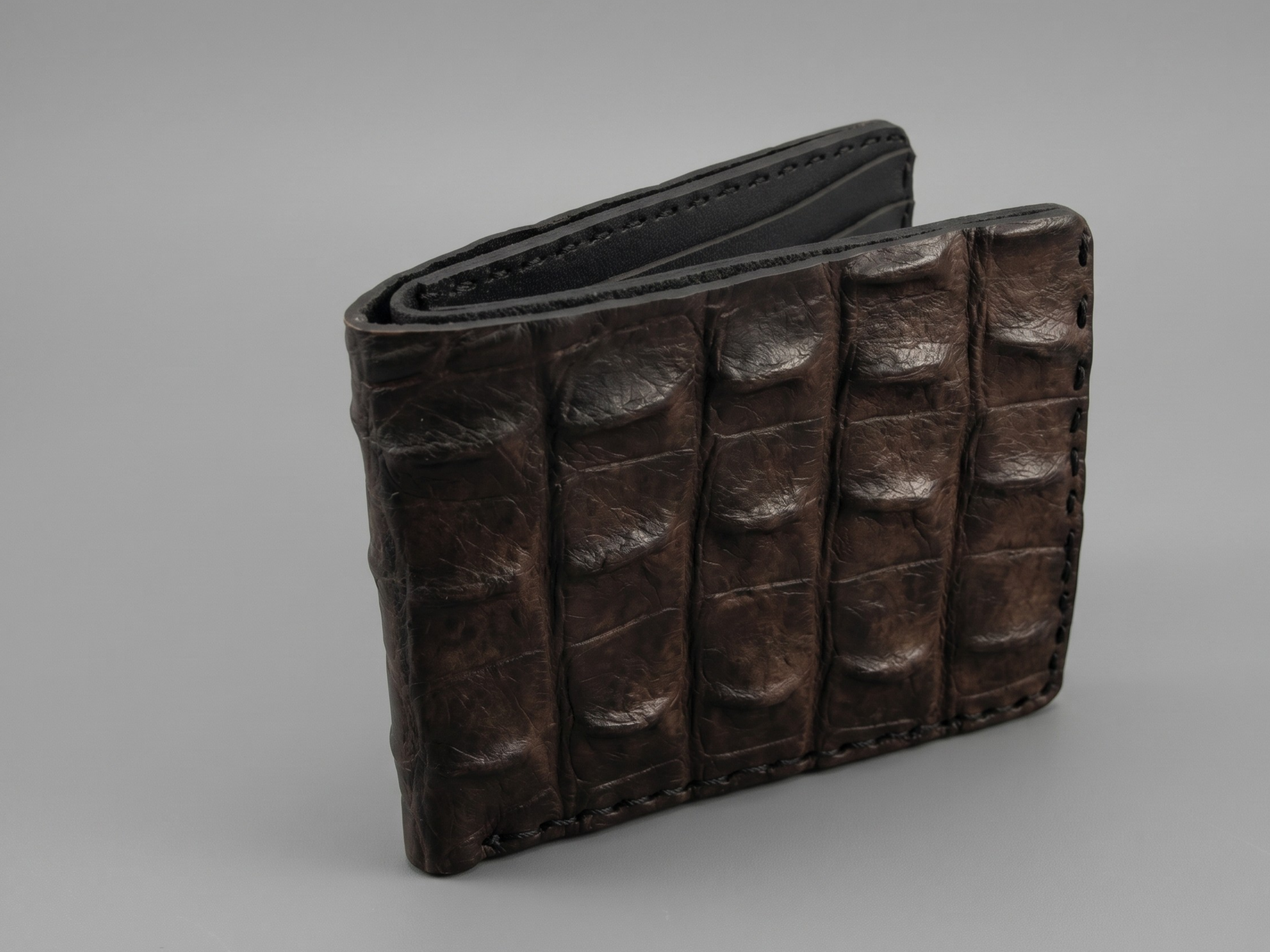Personalized handmade leather wallets for men's crocodile leather wallets bifold slim card holder exotic wallets birthday gifts for him