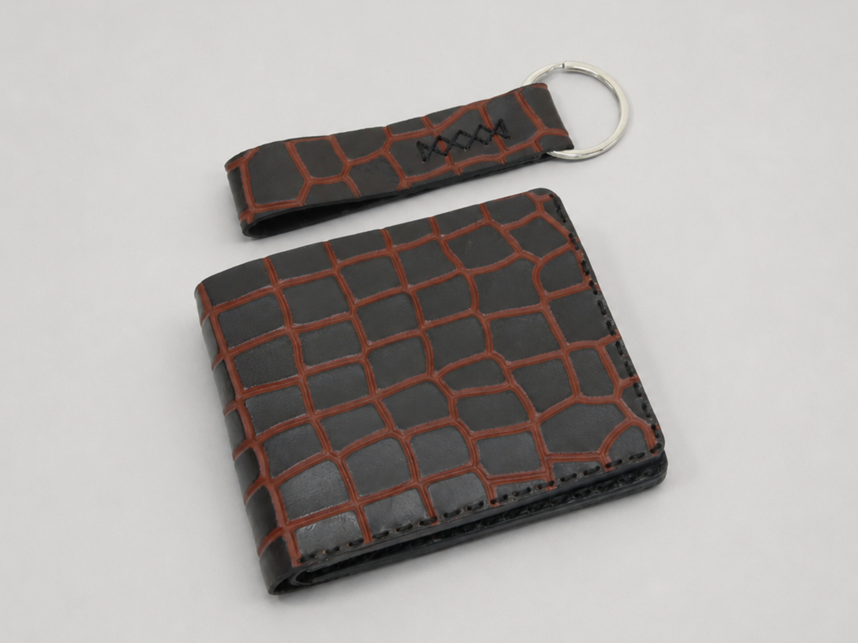 Premium crocodile leather wallets with key chain handmade wallets bifold slim card holder exotic wallets professional gifts for him