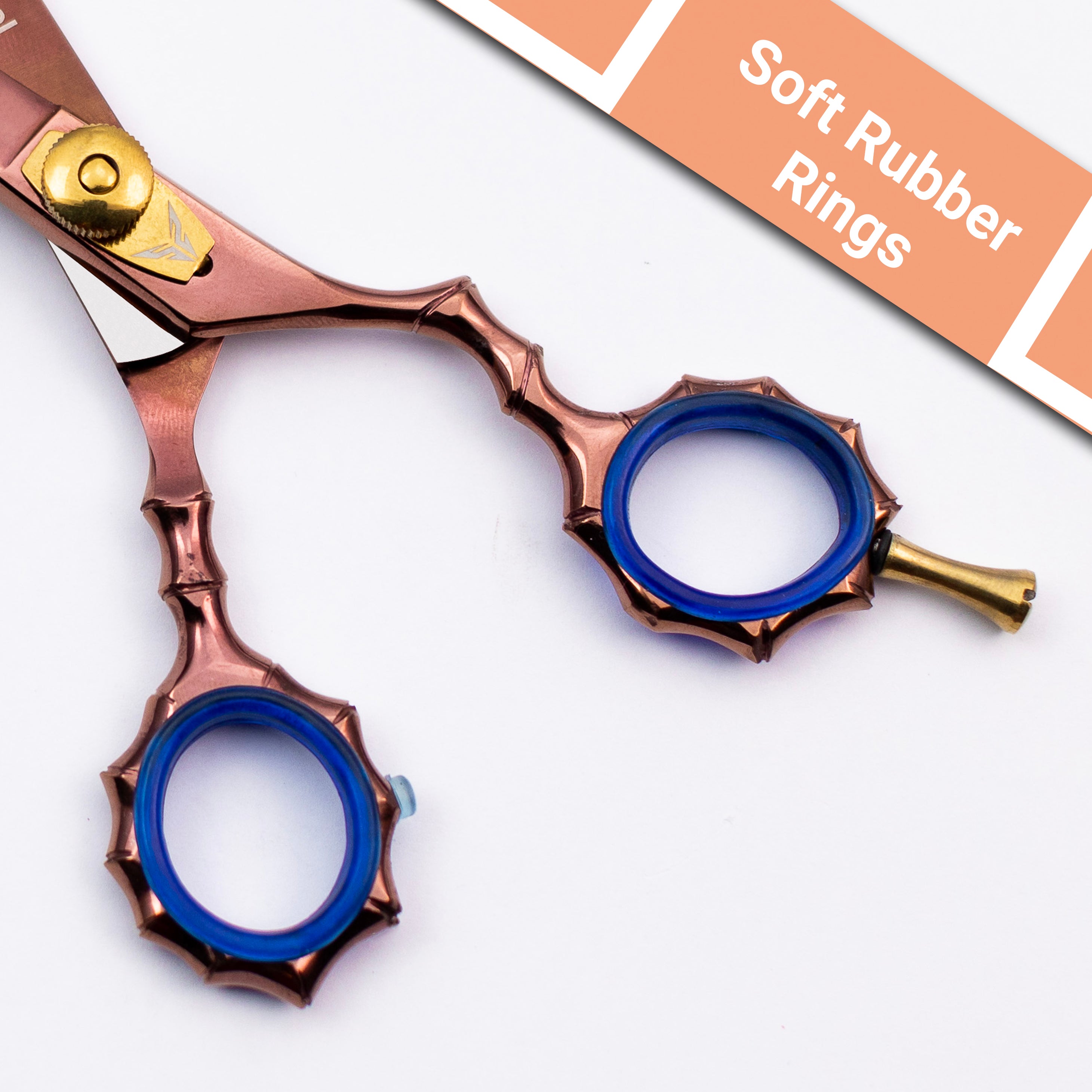 Barber Shears Rose Gold Scissors 6.5" – Japanese Steel Hairdressing Scissors for Stylists & Barbers with Storage Pouch