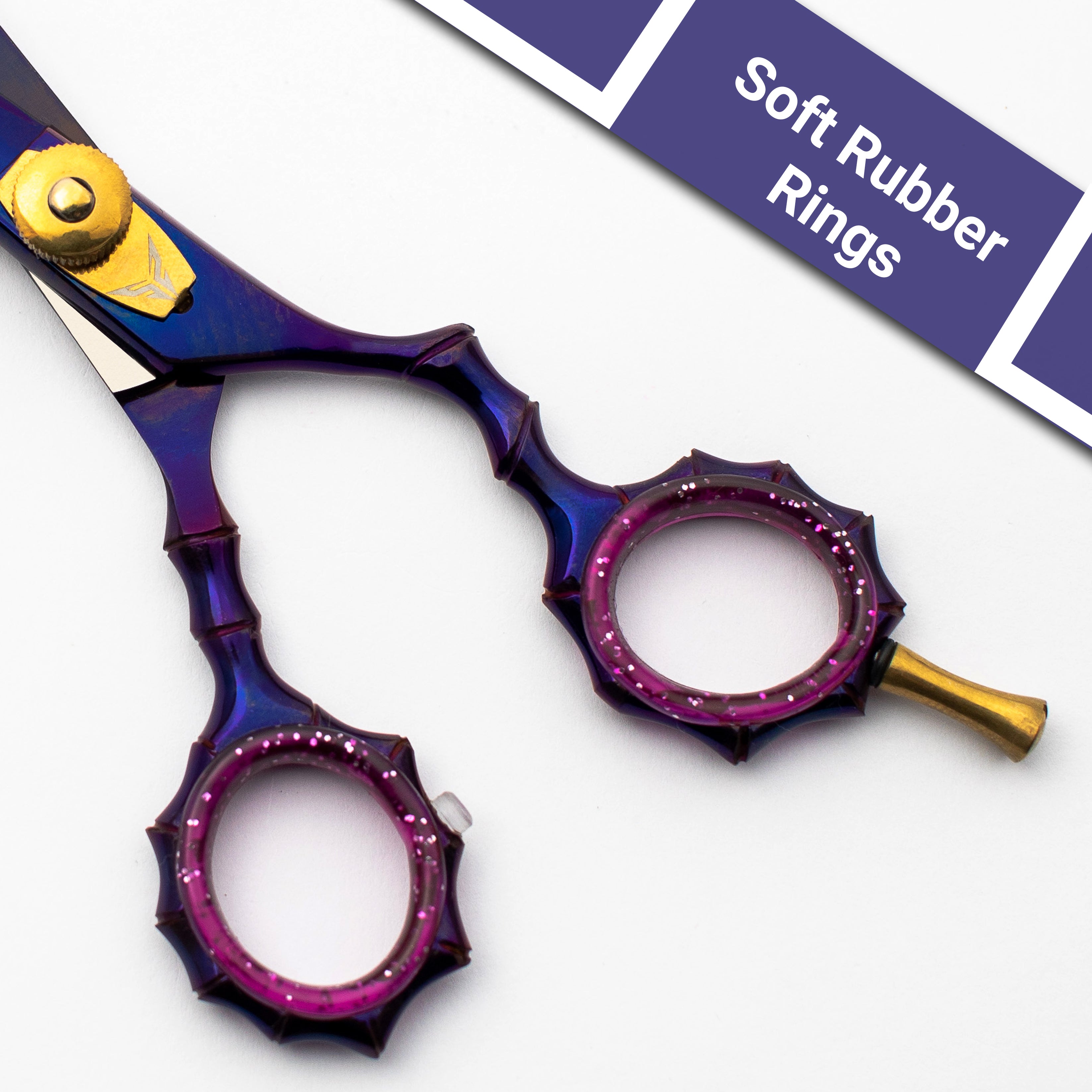 Barber Shears Scissors 6.5" Purple Japanese Steel Professional Hairdressing Tool for Stylists with Storage Pouch