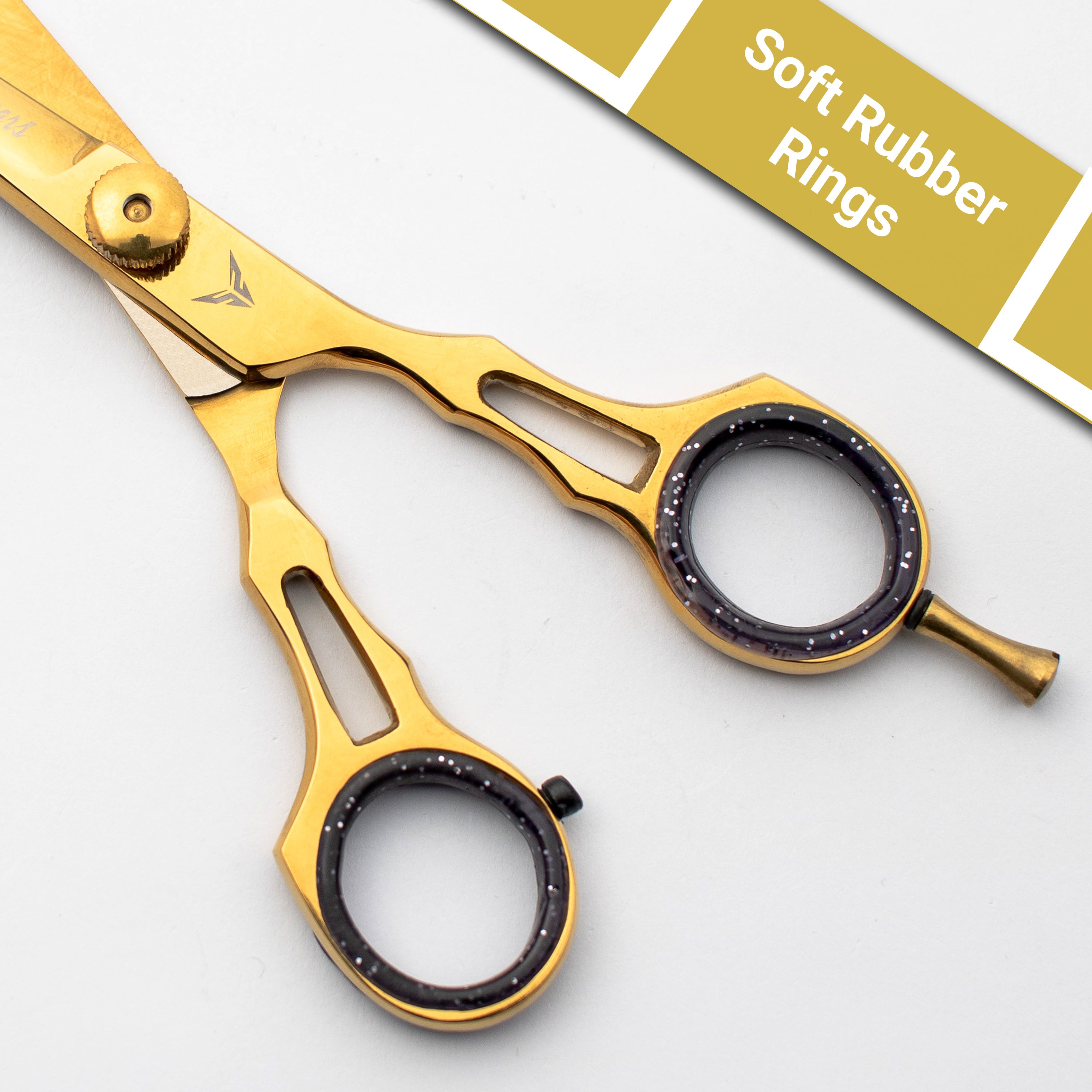 Gold Hair Scissors 6.5" – Professional Japanese Steel Barber Shears for Hairdressers & Stylists with Storage Pouch
