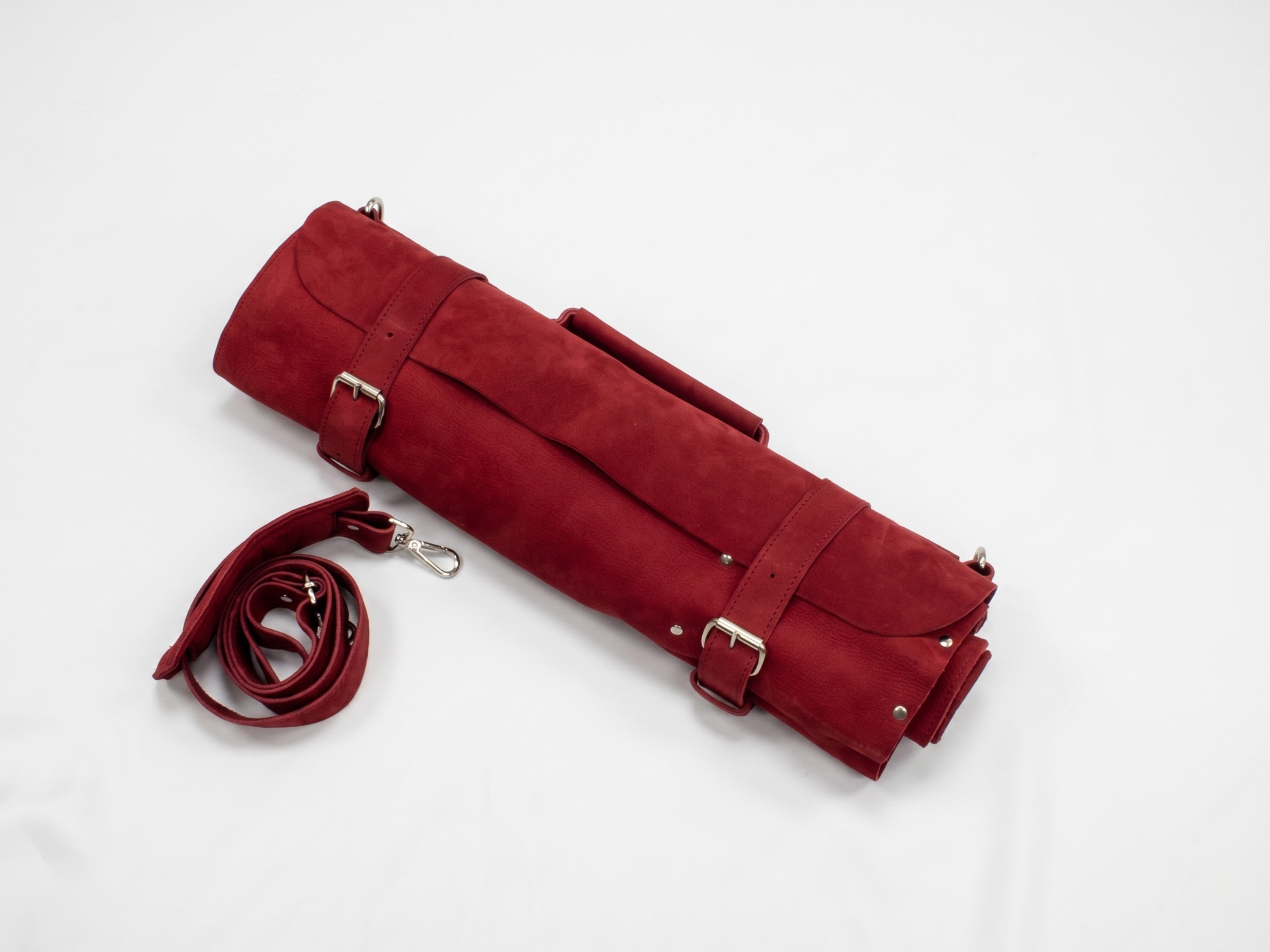Personalized genuine leather knife roll 16 slots of portable cutlery knives bag wrap holder kitchen storage accessories gifts for chef
