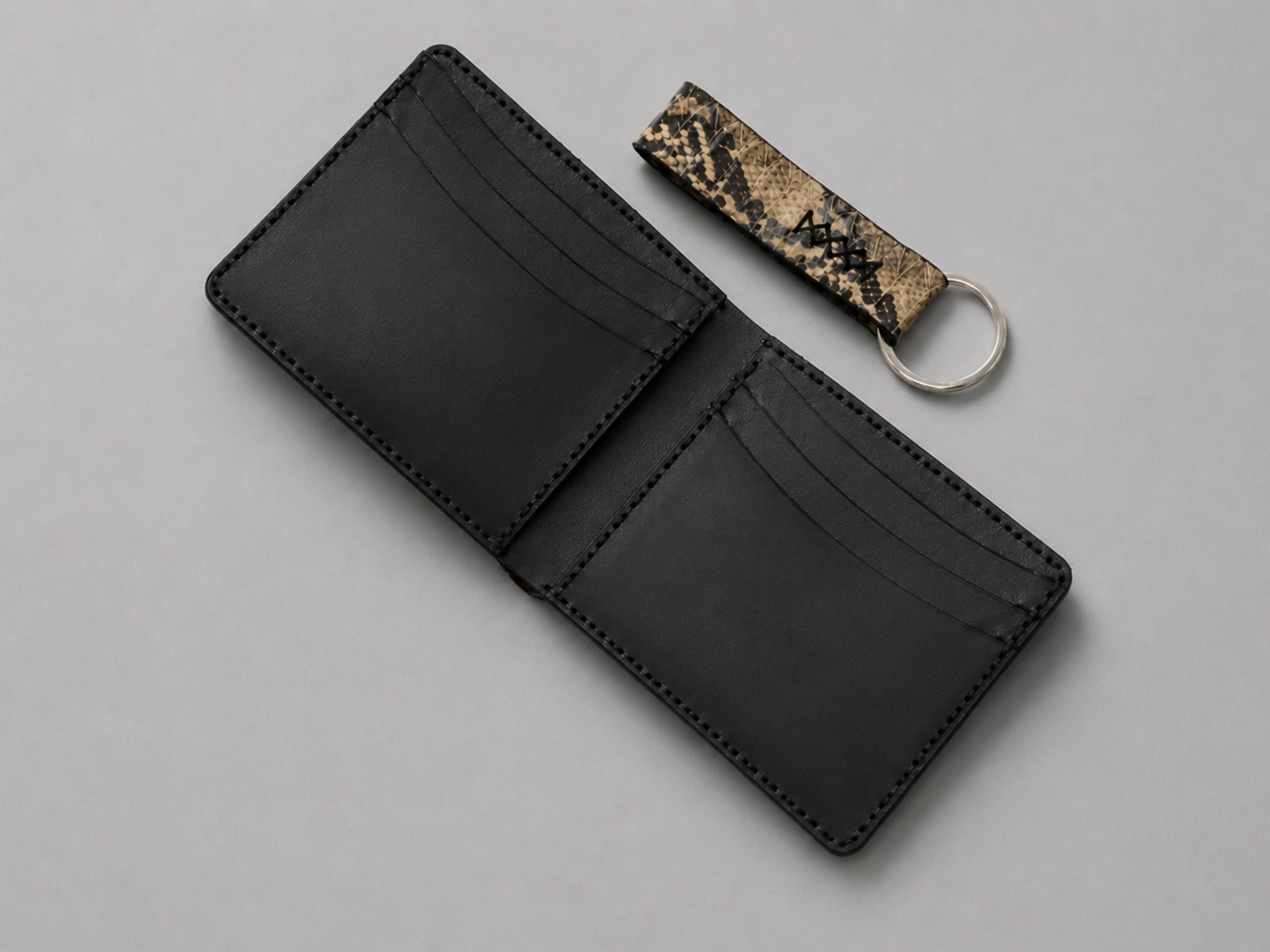 Luxury handmade exotic wallets snake leather wallet for mens best friend gift bifold slim card holder birthday gifts for him