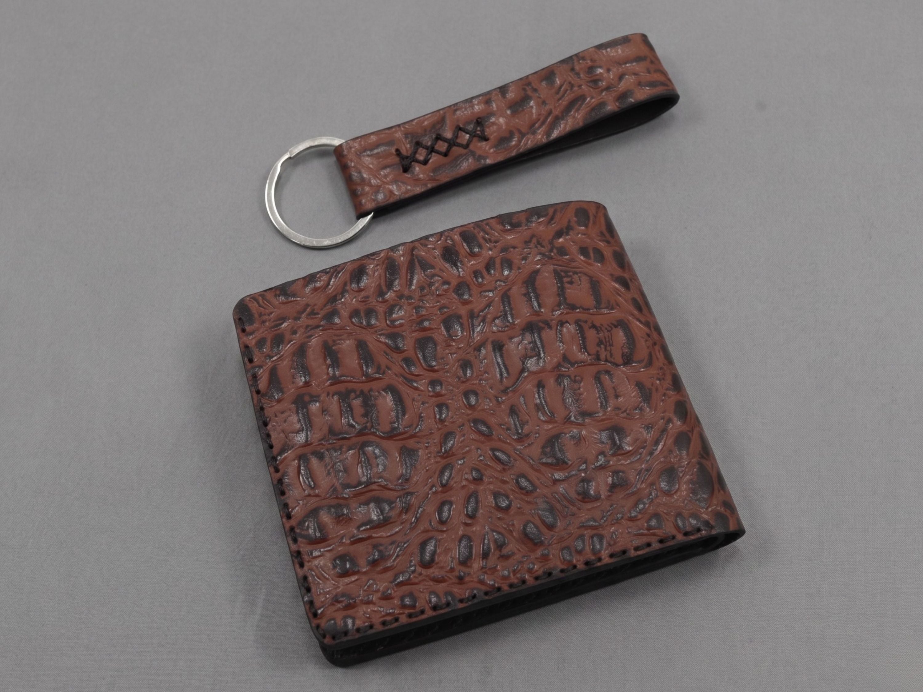 Engraved handmade crocodile leather wallet for men's teachers gift bifold slim card holder engraved wallets gifts for him