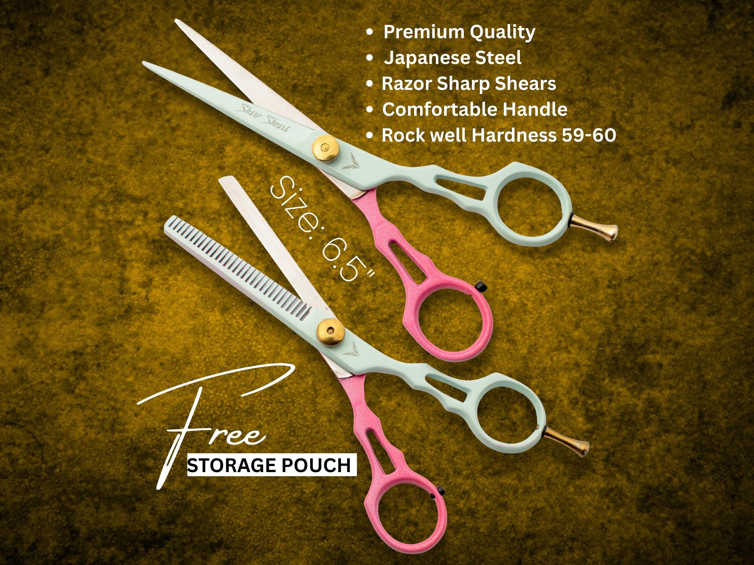 Professional Barber Scissors Set: Japanese Steel Hair Cutting & Thinning Shears