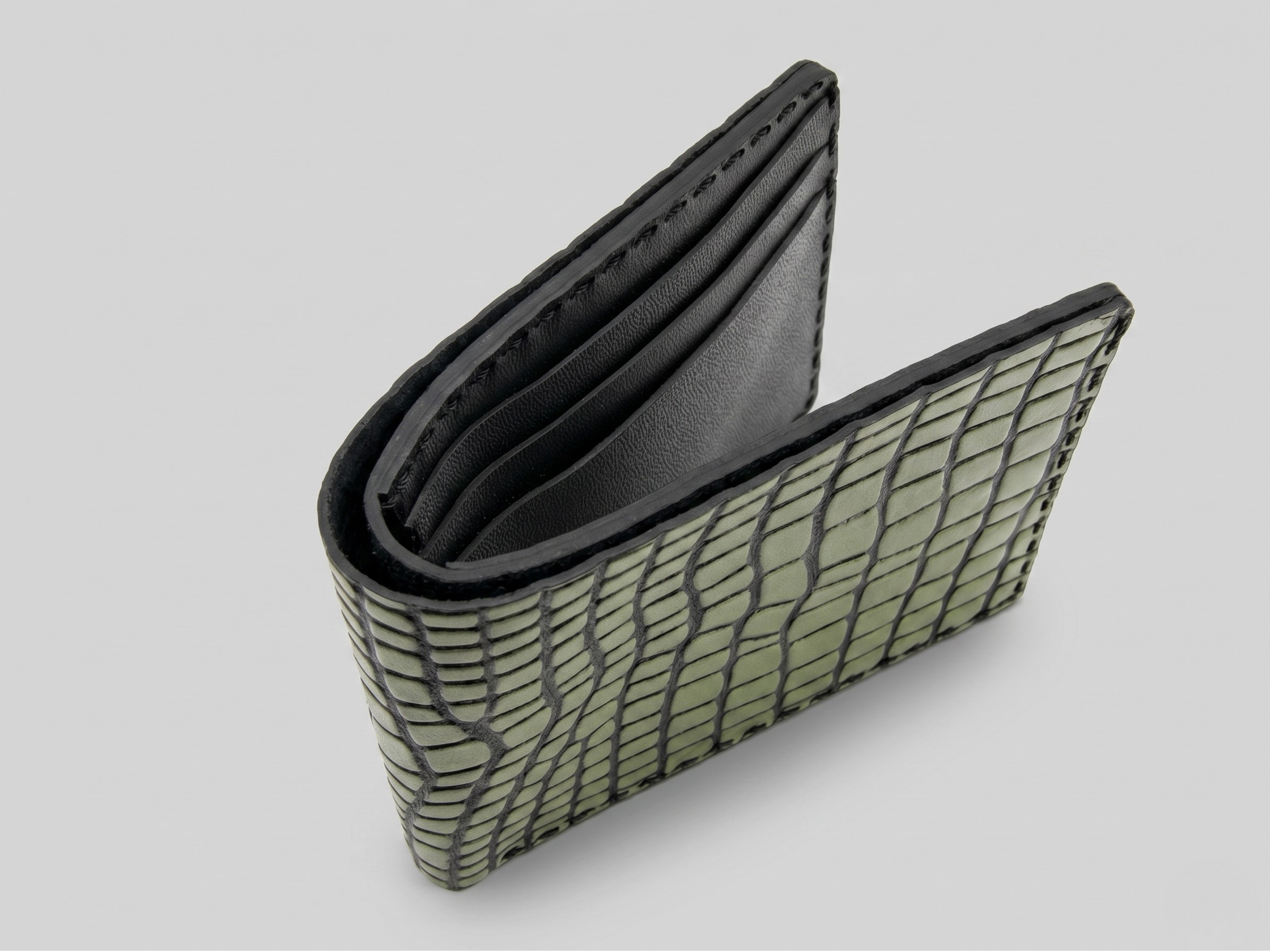 Engraved premium handmade crocodile leather wallets with bifold card holder exotic wallets dad gifts for him