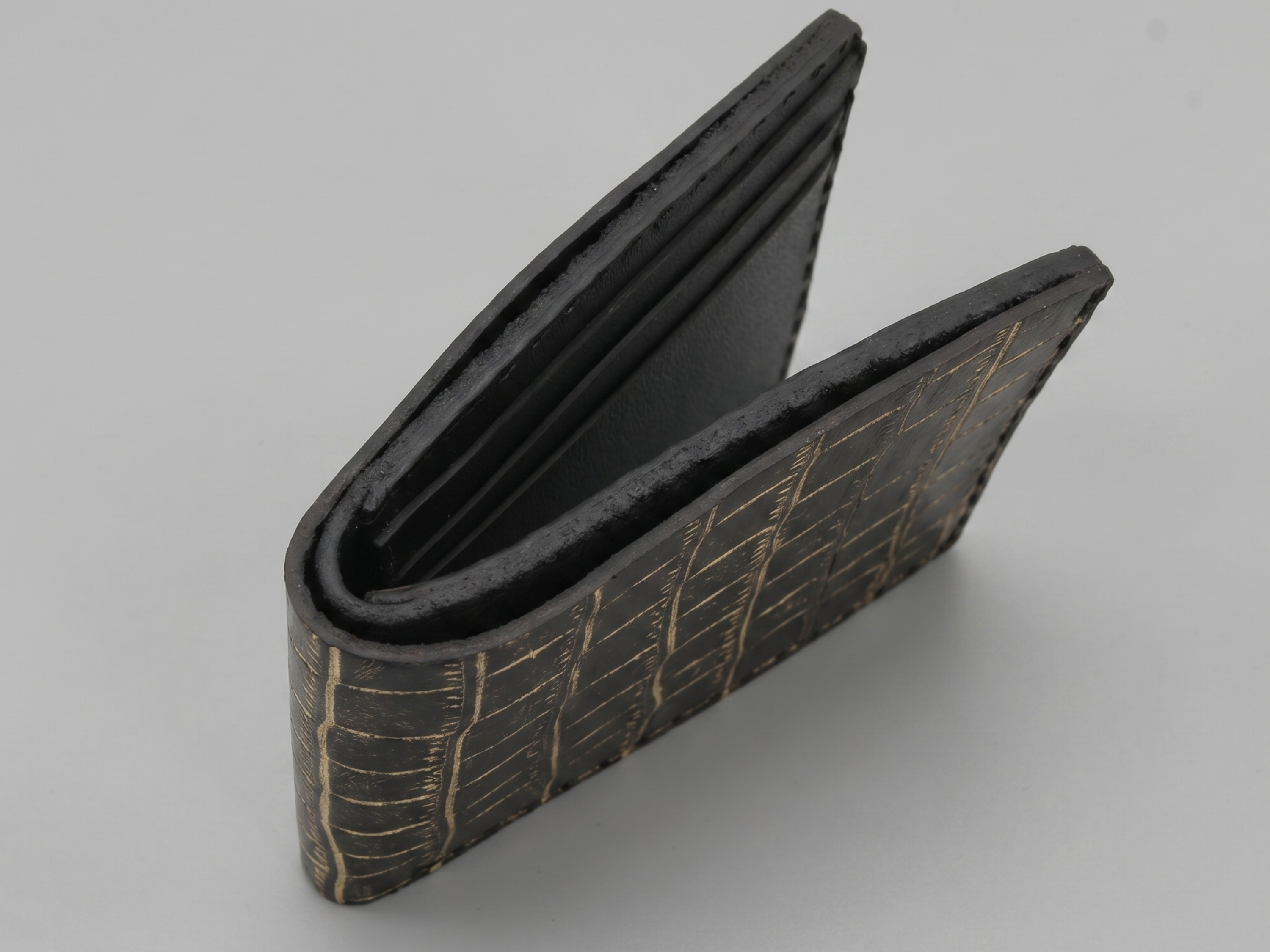 Exotic handmade crocodile leather wallets for men's bifold slim card holder with money clips engraved wallets birthday gifts for him
