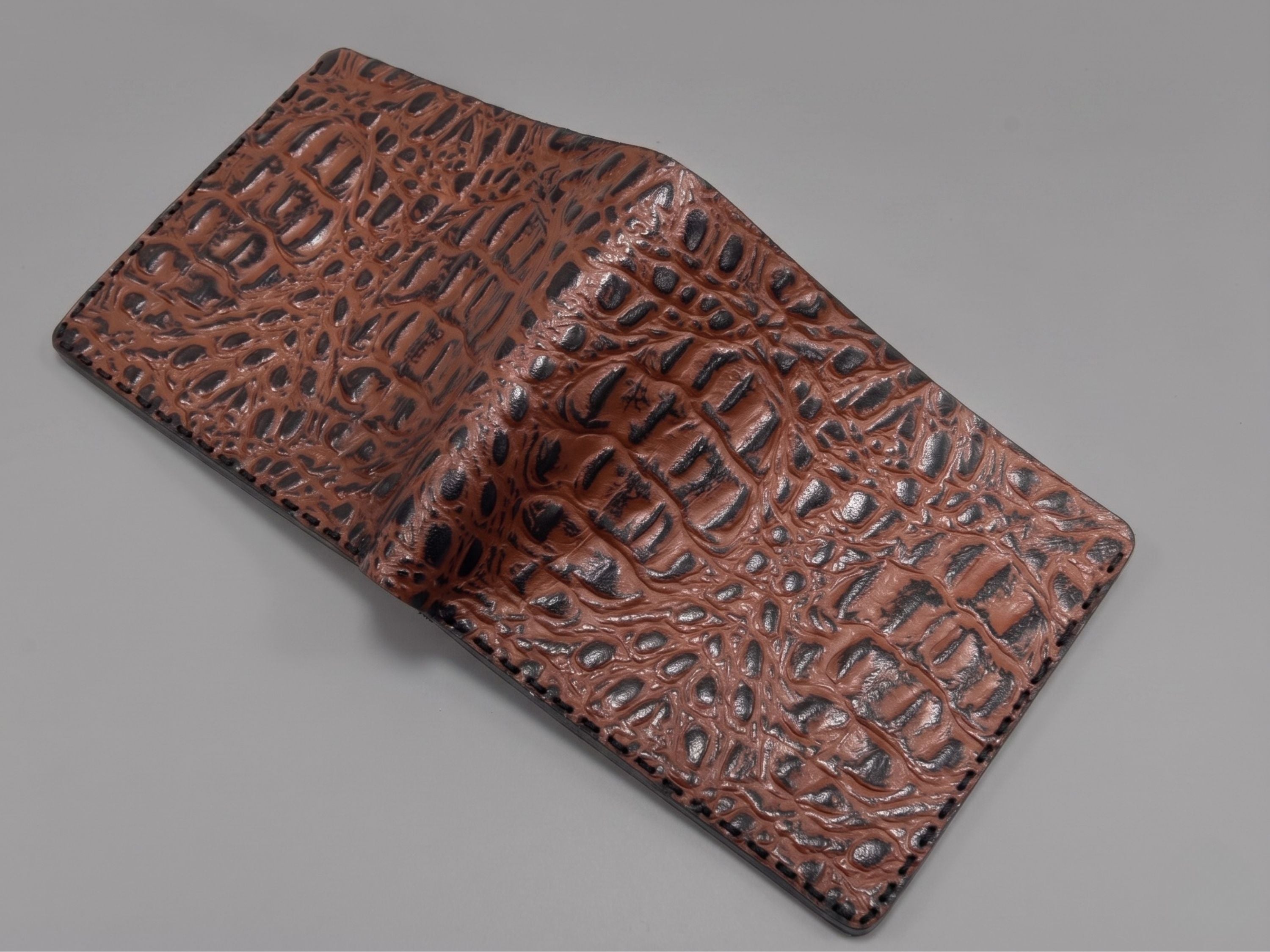 Engraved handmade crocodile leather wallet for men's teachers gift bifold slim card holder engraved wallets gifts for him