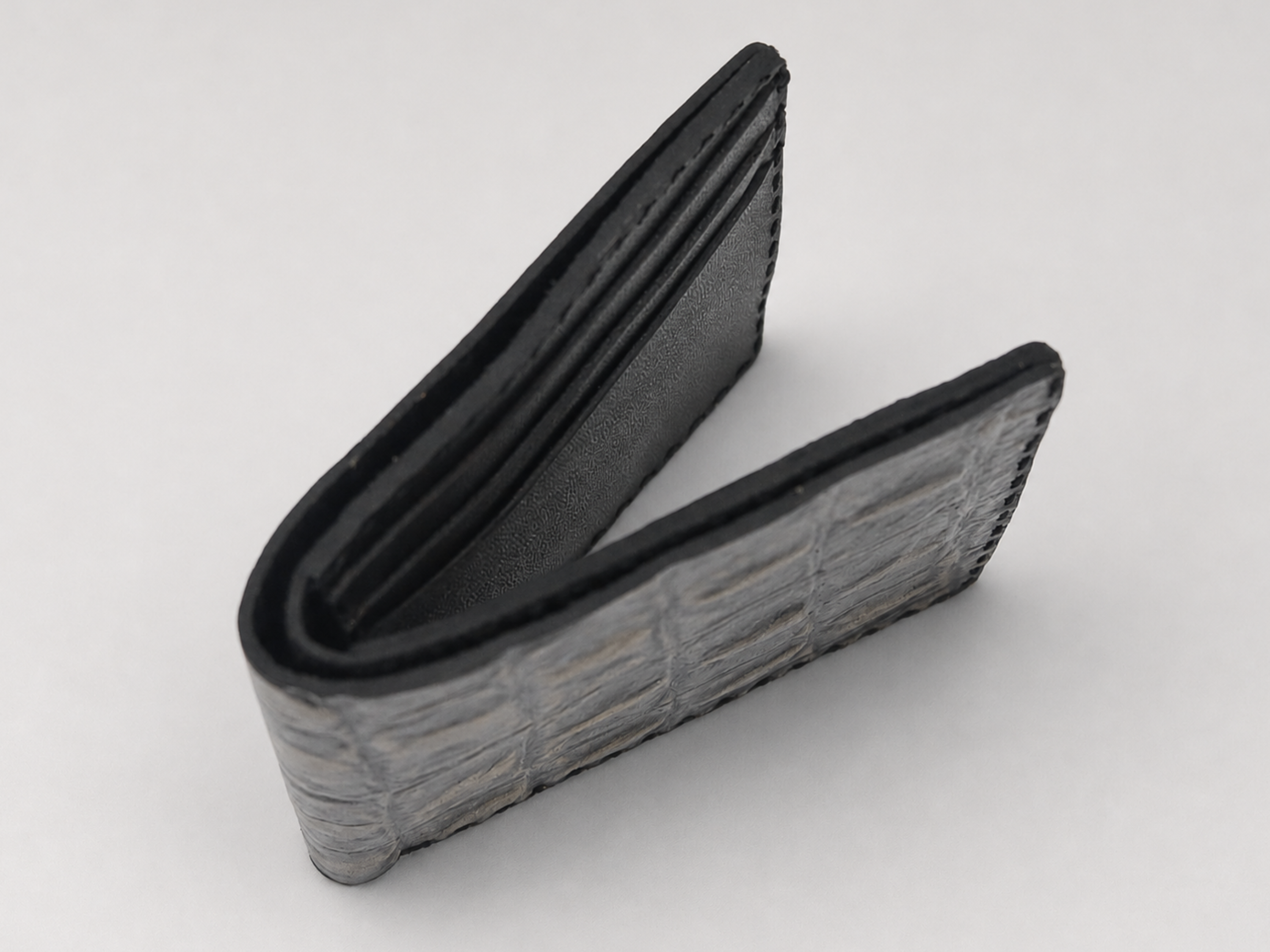 Leather crocodile handmade Bifold Wallet for men's wedding gift slim card holder with key chains exotic wallets gifts for him