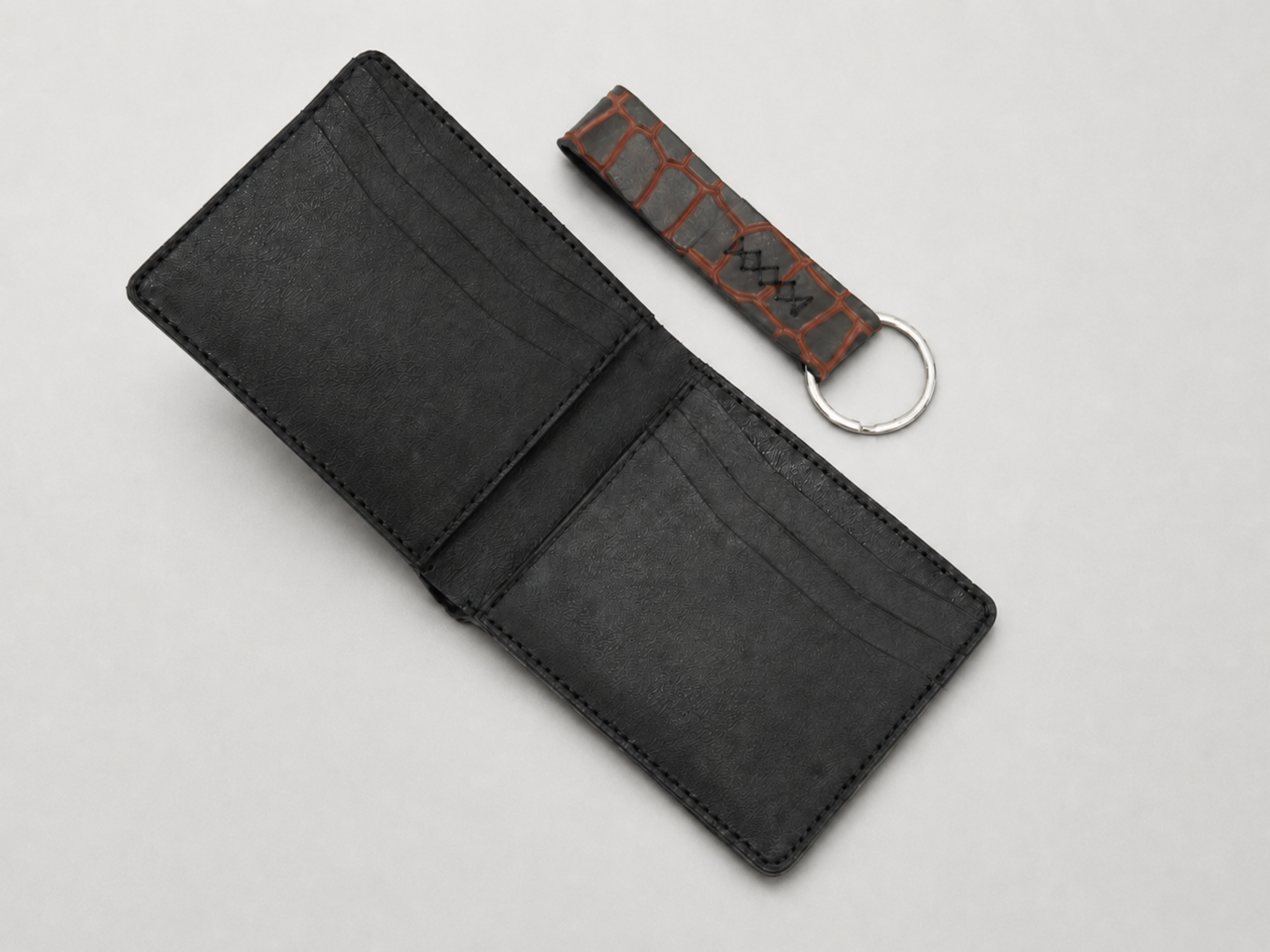 Premium crocodile leather wallets with key chain handmade wallets bifold slim card holder exotic wallets professional gifts for him