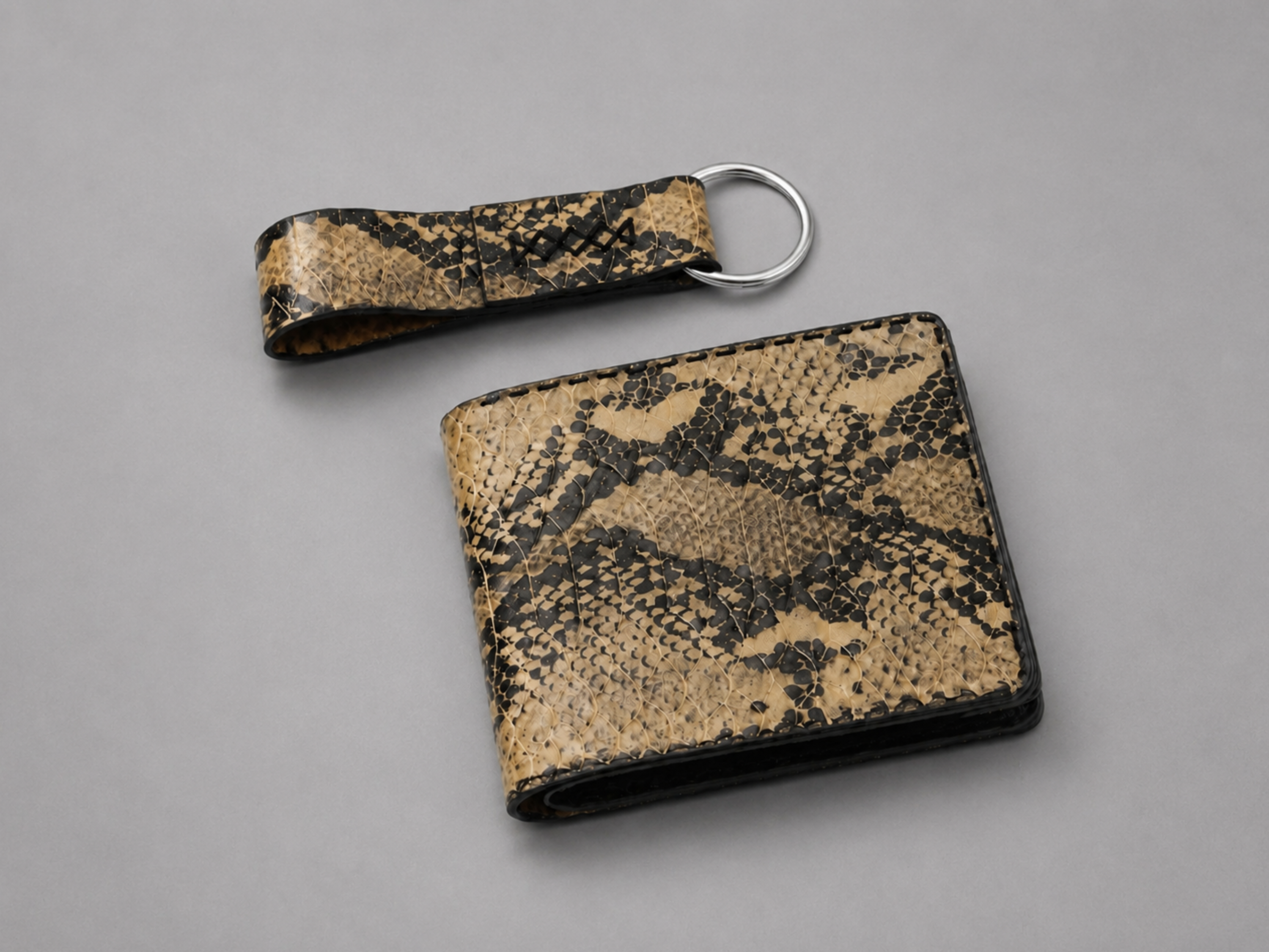 Luxury handmade exotic wallets snake leather wallet for mens best friend gift bifold slim card holder birthday gifts for him
