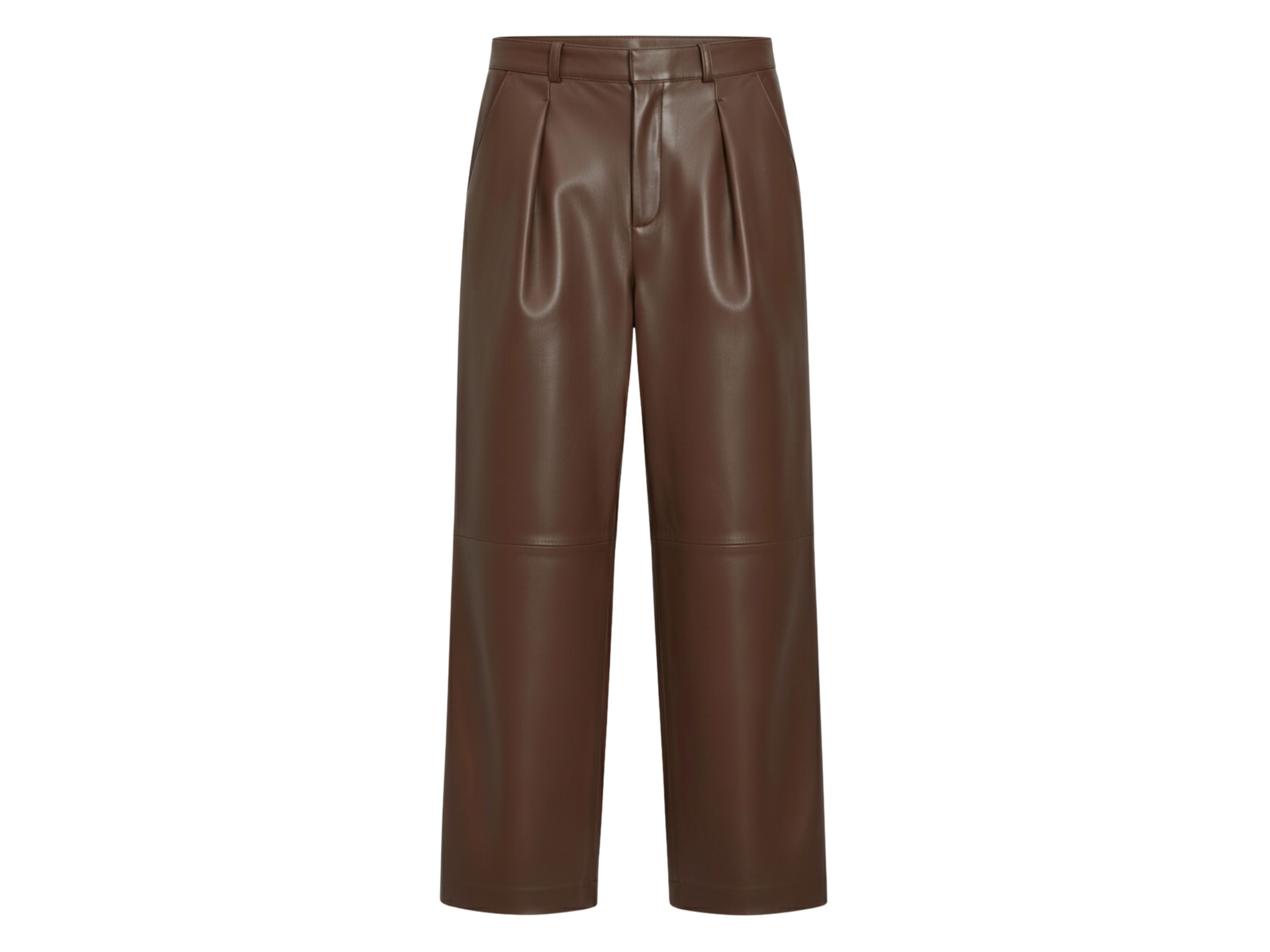 Pleated Leather Pants Luxury Wide Leg Lambskin Trousers | Unique Women’s Style Fall Style Gift Modern Leather Gift for Her