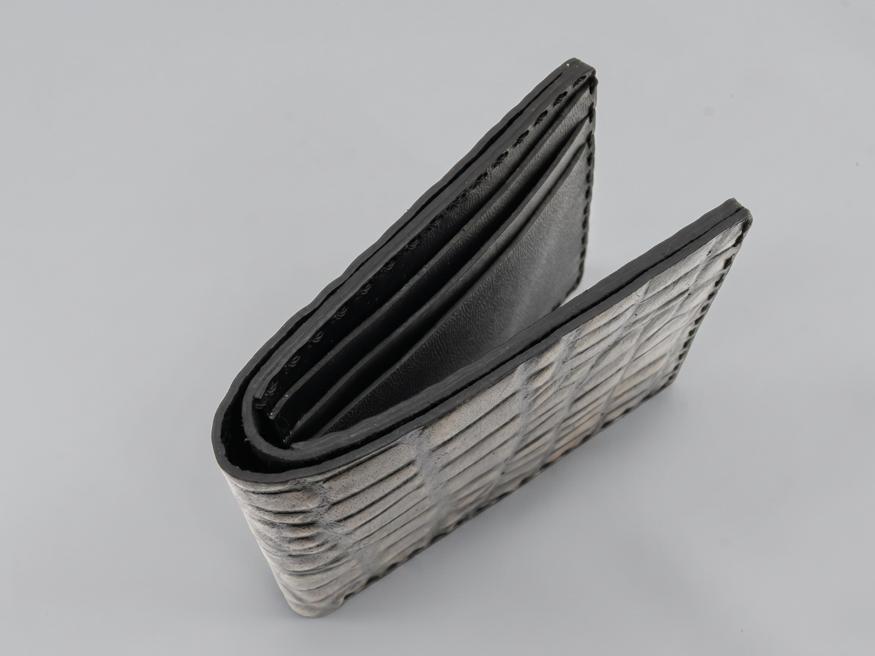Crocodile leather handmade wallet for mens husband gift bifold slim card holder with key chain engraved wallets anniversary gifts for him