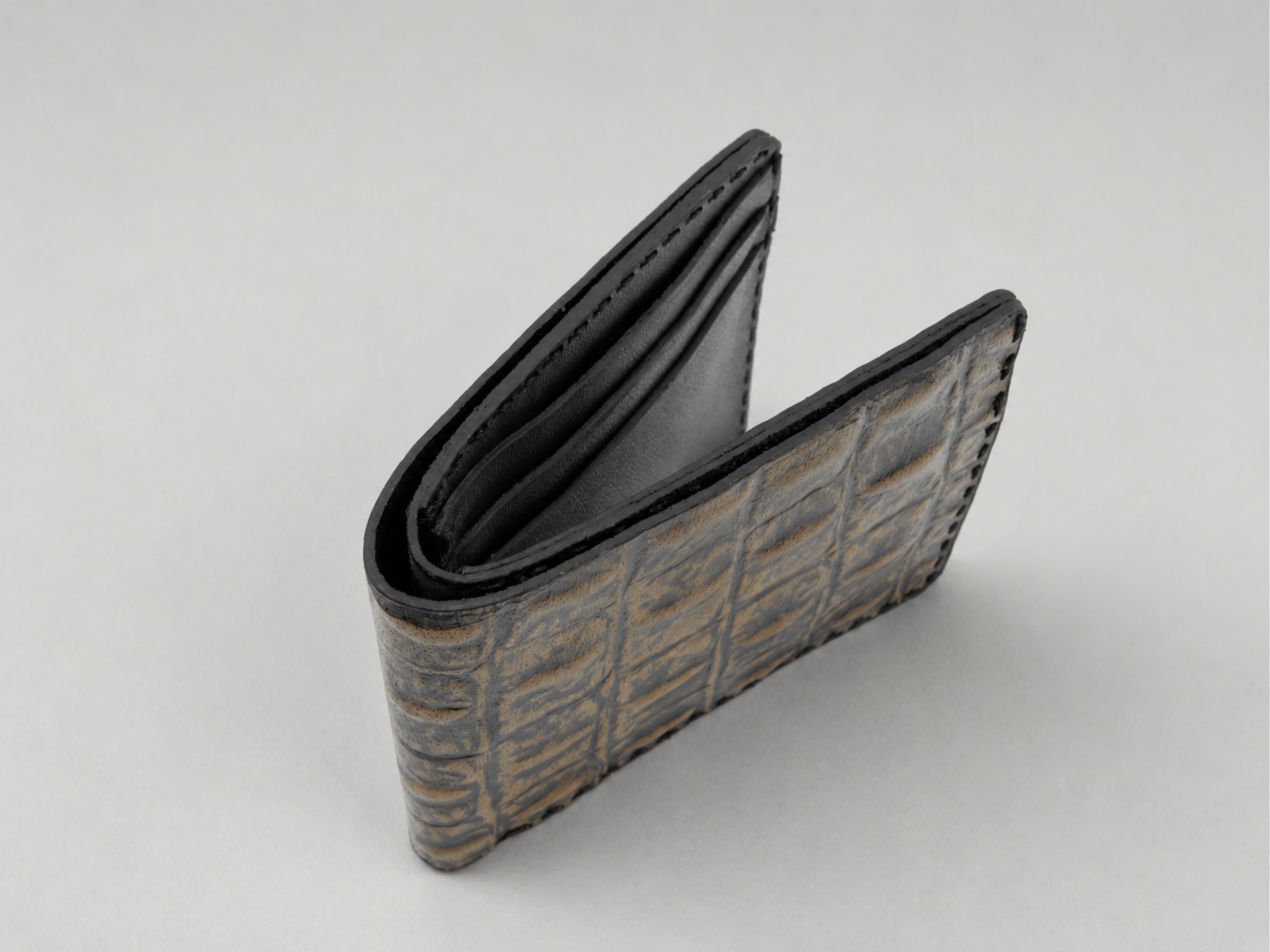 Custom handmade crocodile leather wallet for men husband gift bifold slim card holder exotic wallets anniversary gifts for him