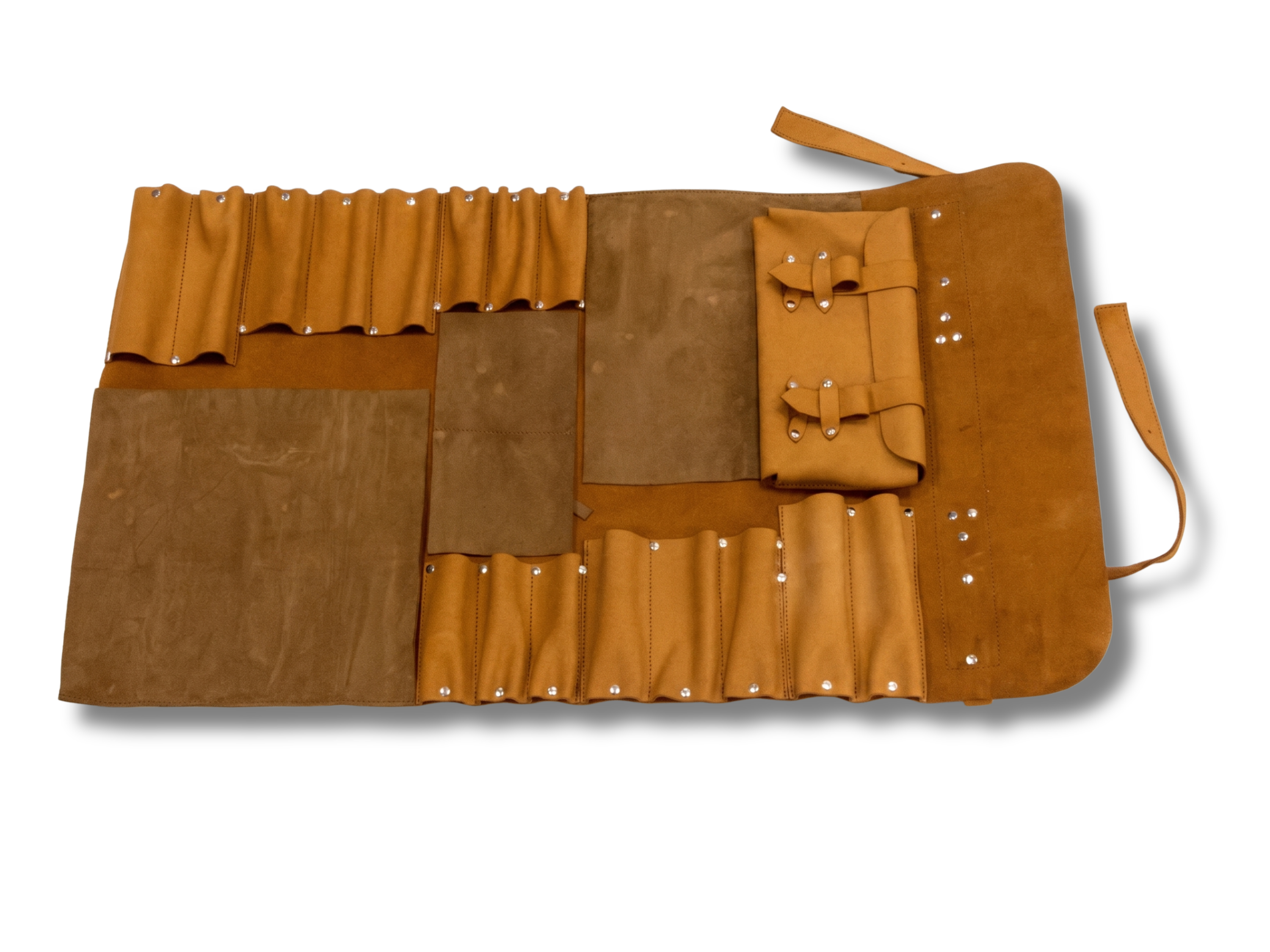 Premium real leather chef knife roll 16 slots of portable wrap holder knife travel and storage bag kitchenware birthday gifts for him