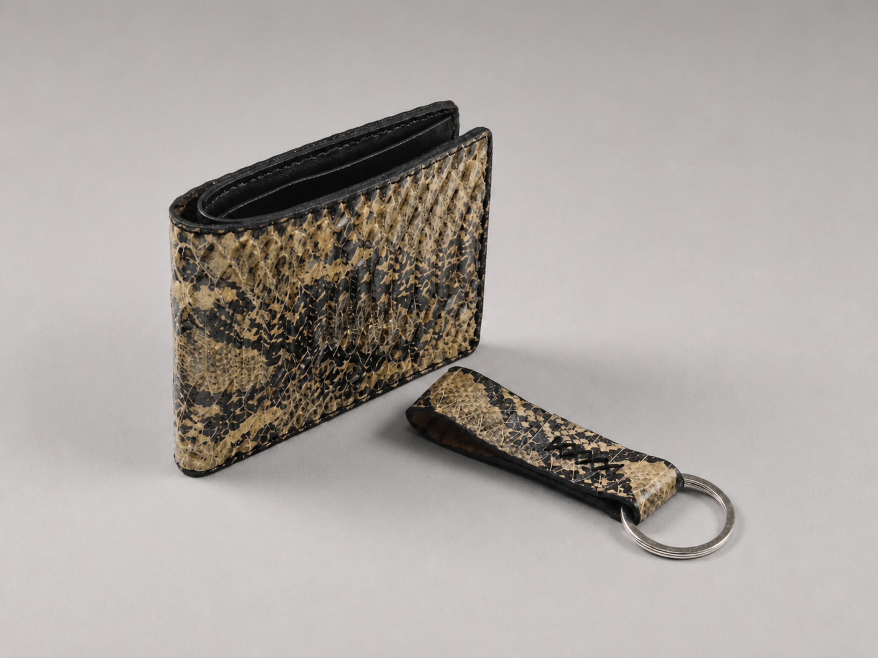 Luxury handmade exotic wallets snake leather wallet for mens best friend gift bifold slim card holder birthday gifts for him