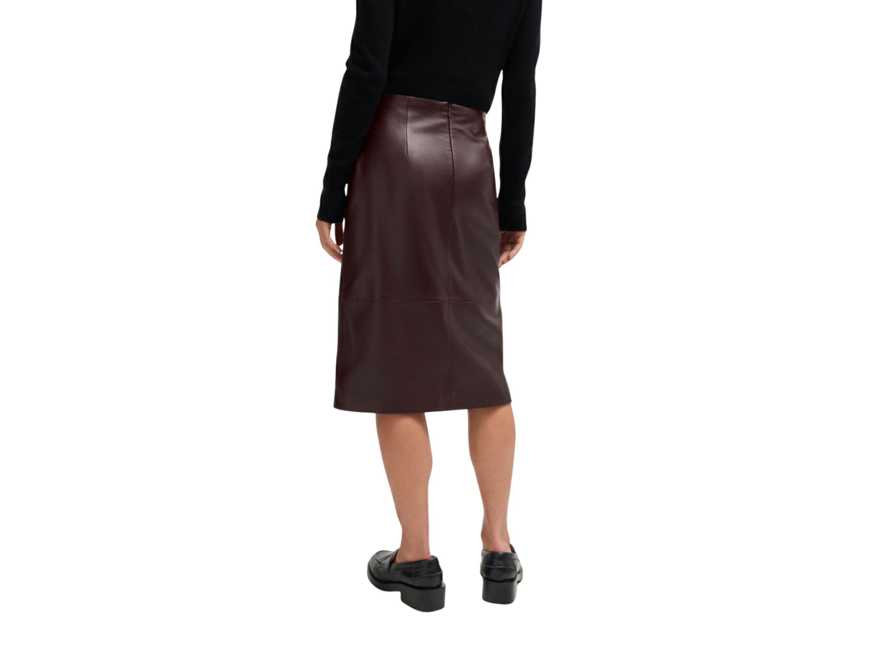 Leather Wrap Skirt Midi style Black, Beige & Burgundy Lamb skin Leather Skirt, Womens Clothing, Christmas Gift luxury corporate gift