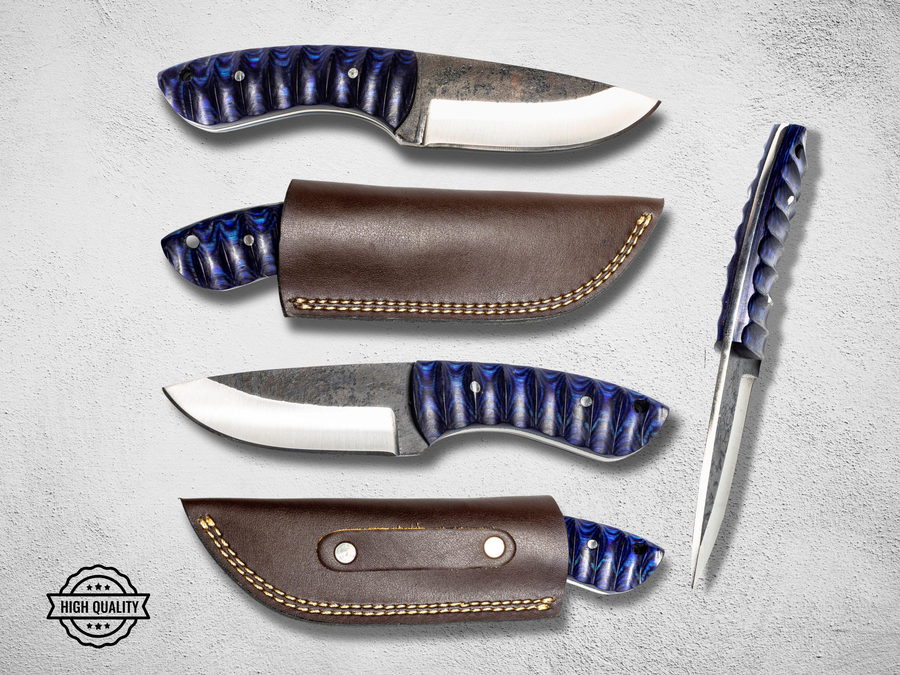 Handmade Stainless Steel Hunting Knife: 4-Inch Blade, Free Leather Sheath