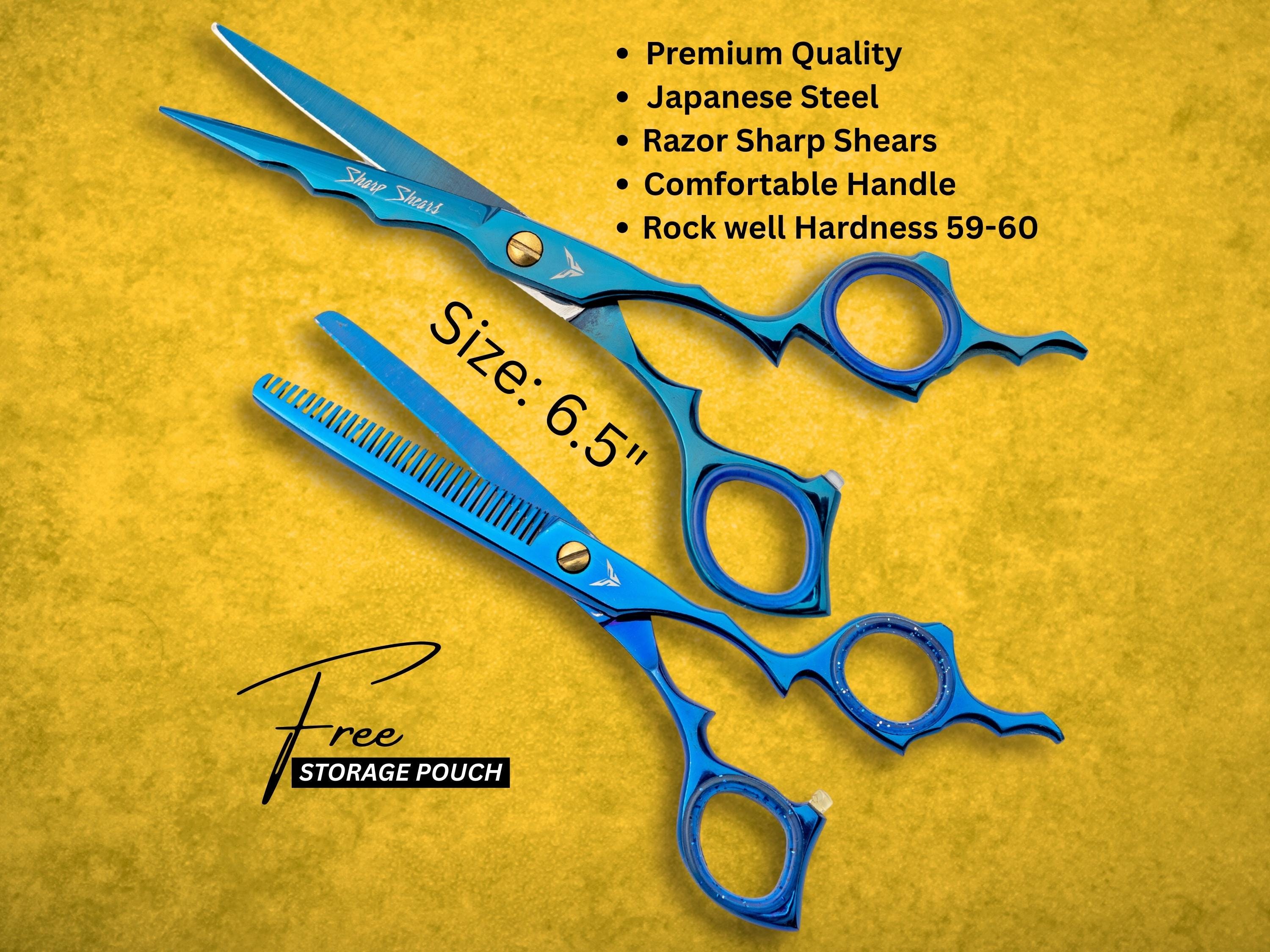 Japanese Steel Barber Scissors & Thinner Set: 6.5" Salon Hair Cutting Tool